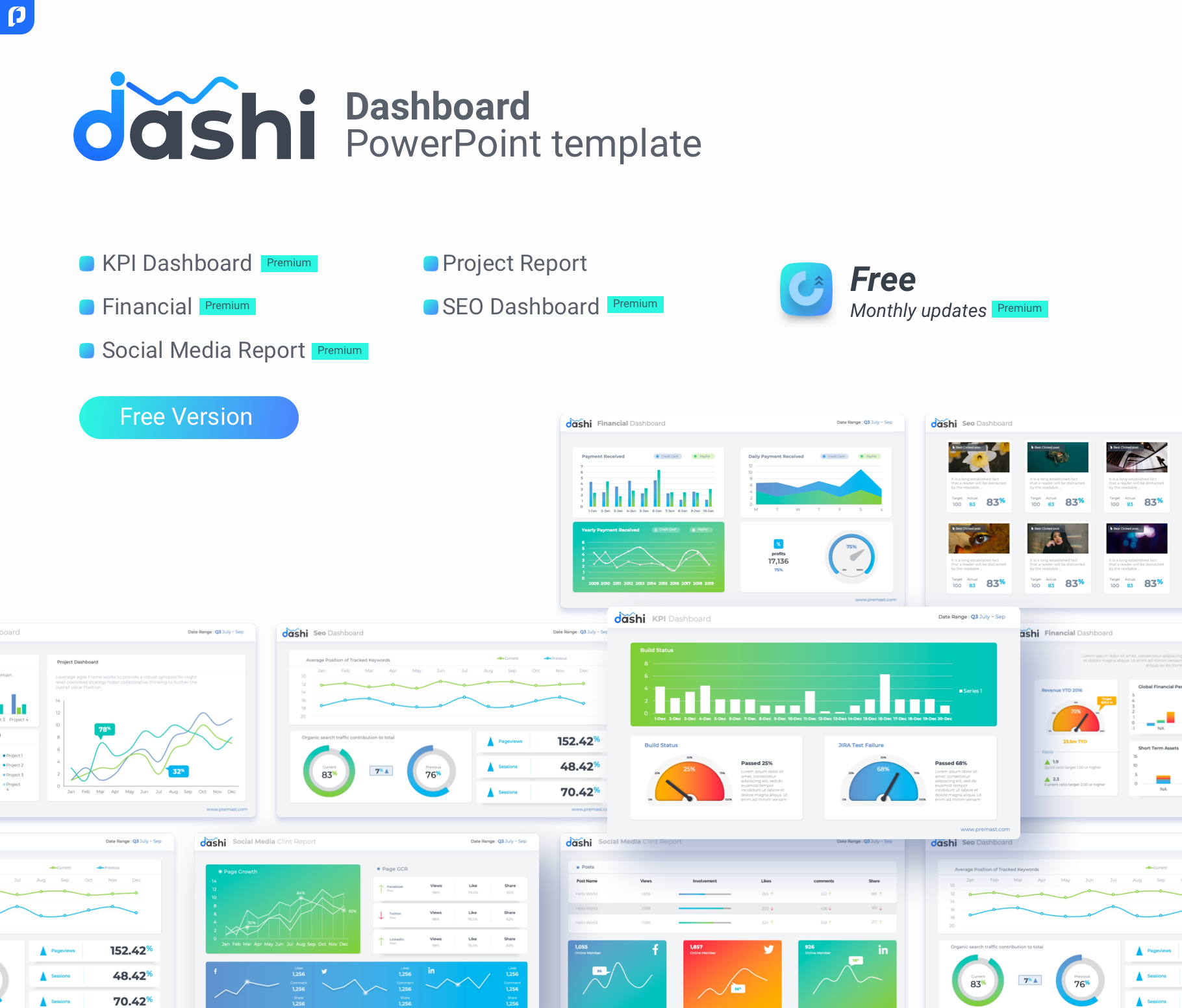 Free Dashboard PowerPoint Template – PPT Presentation