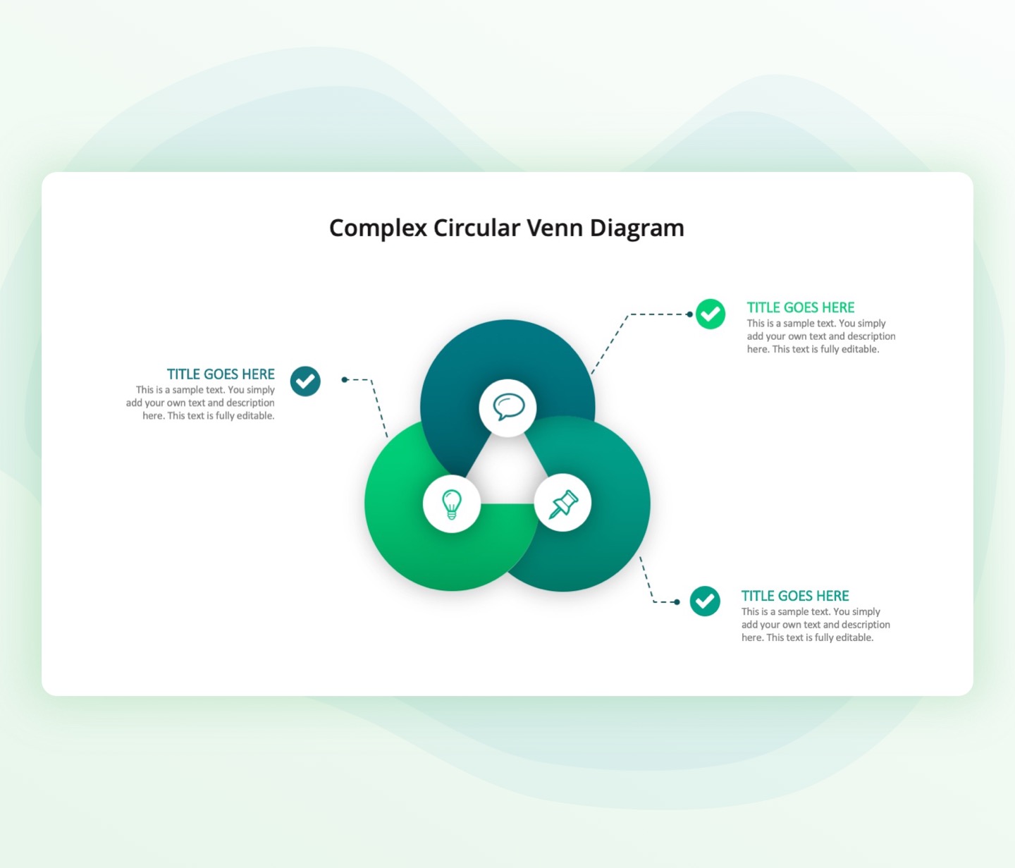 Complex Circular Venn Diagram Powerpoint template