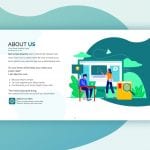 About us slide with E-learning vector slide template