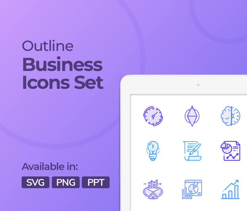 Creative Outline Style Icons Set For Business