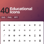 40 educational icons for PowerPoint (SVG – PNG – PPT)