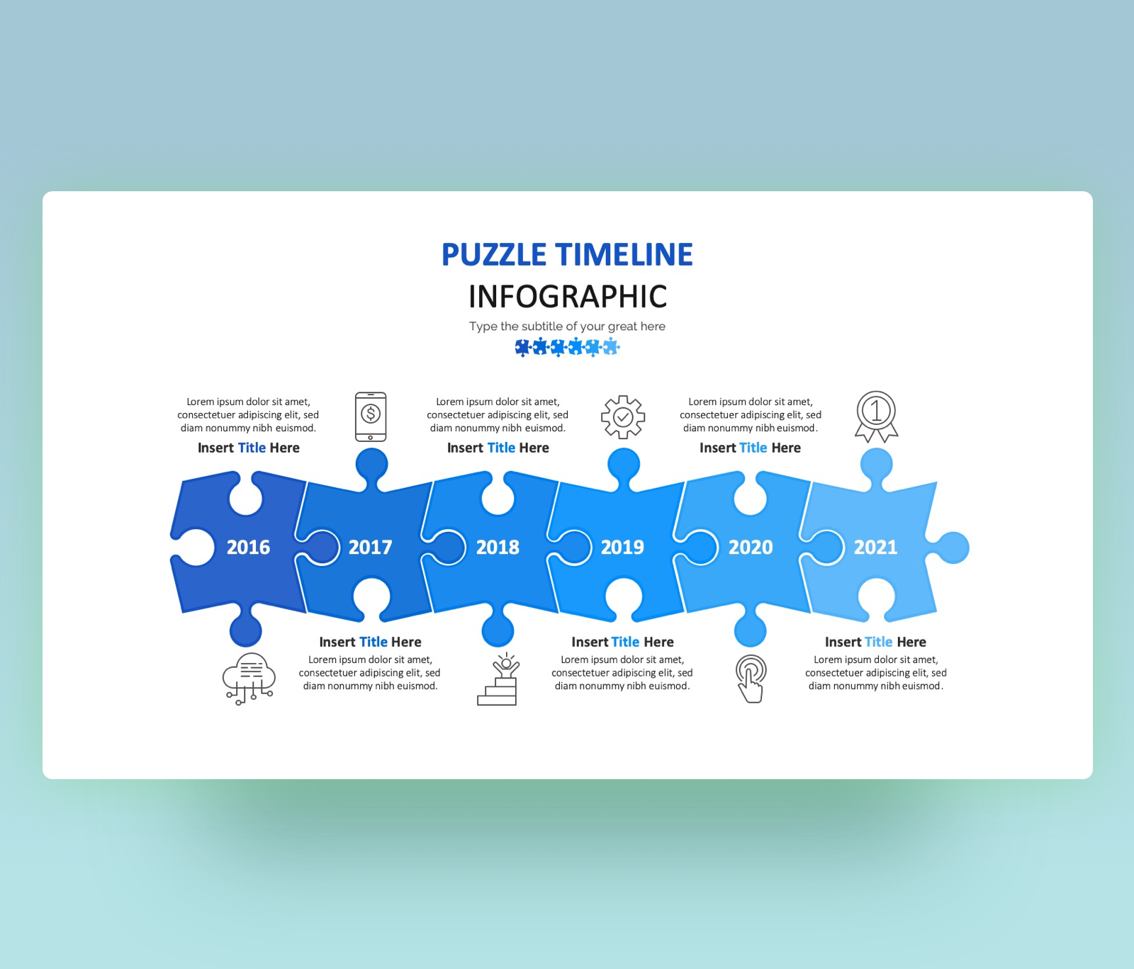 Free Puzzle Timeline Infographic – PPT Slide Template