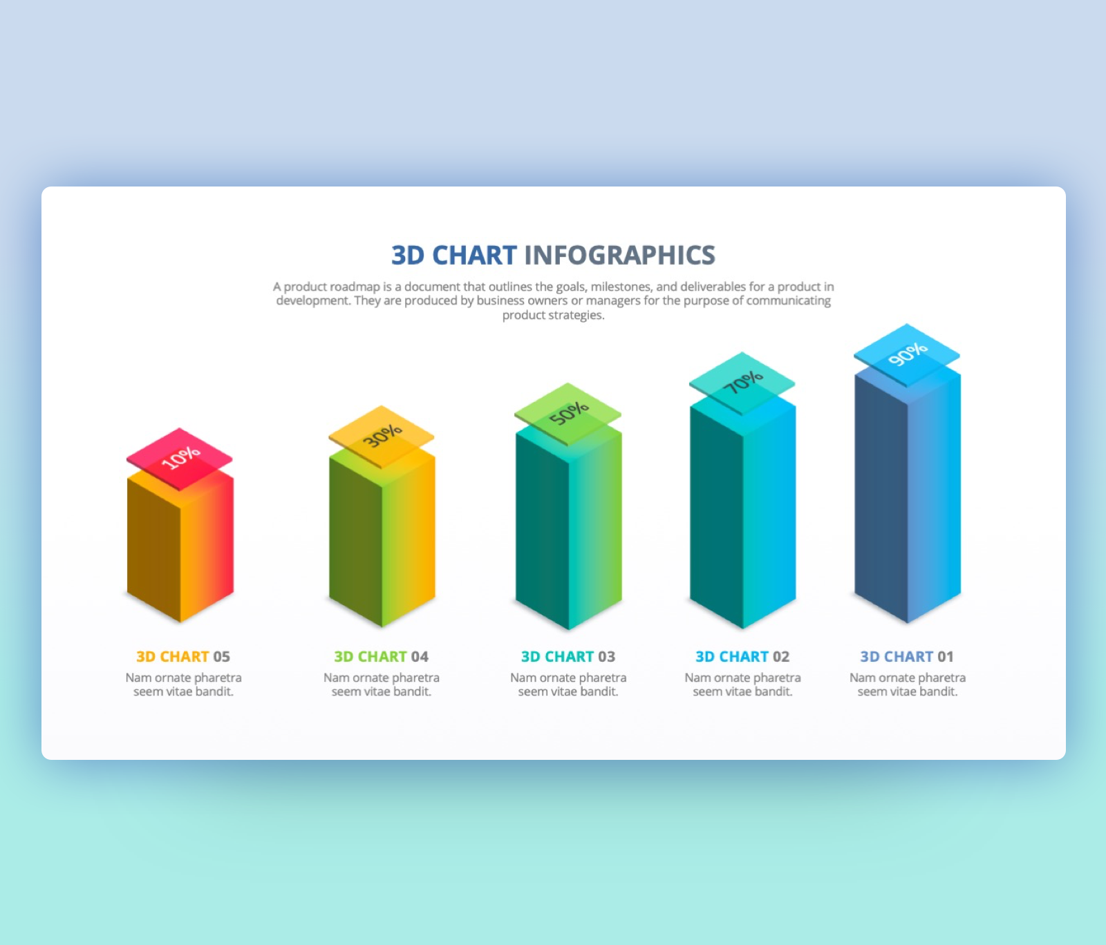 3D Column Chart Infographic PowerPoint Template