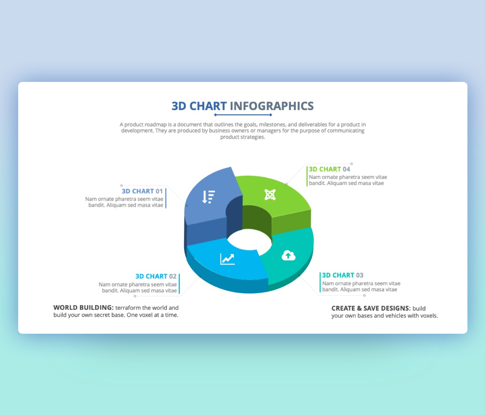 Circular 3D Pie Chart PowerPoint Template