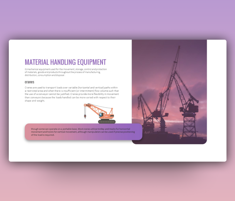 Material Handling Equipment PowerPoint (Free PPT)