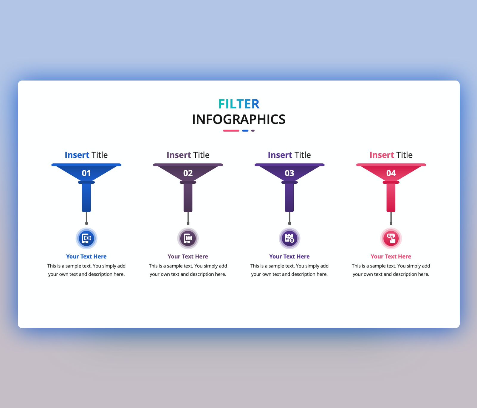 Free Infographic with Filter Icons PowerPoint PPT