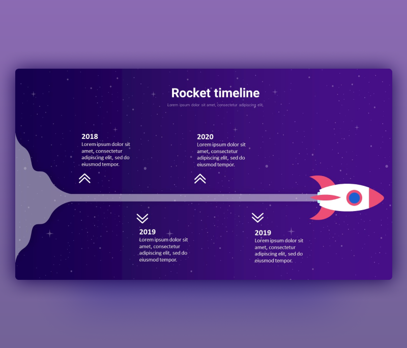 Free Animated Rocket Timeline PowerPoint Template