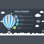 Balloon Infographic PowerPoint Template with Cloud Shapes