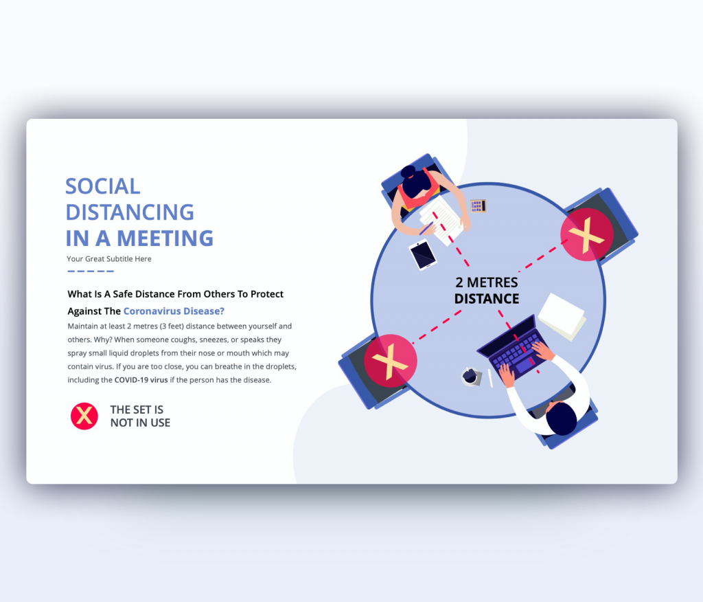 Premast | Social Distancing Layout at Meeting Room PPT Template