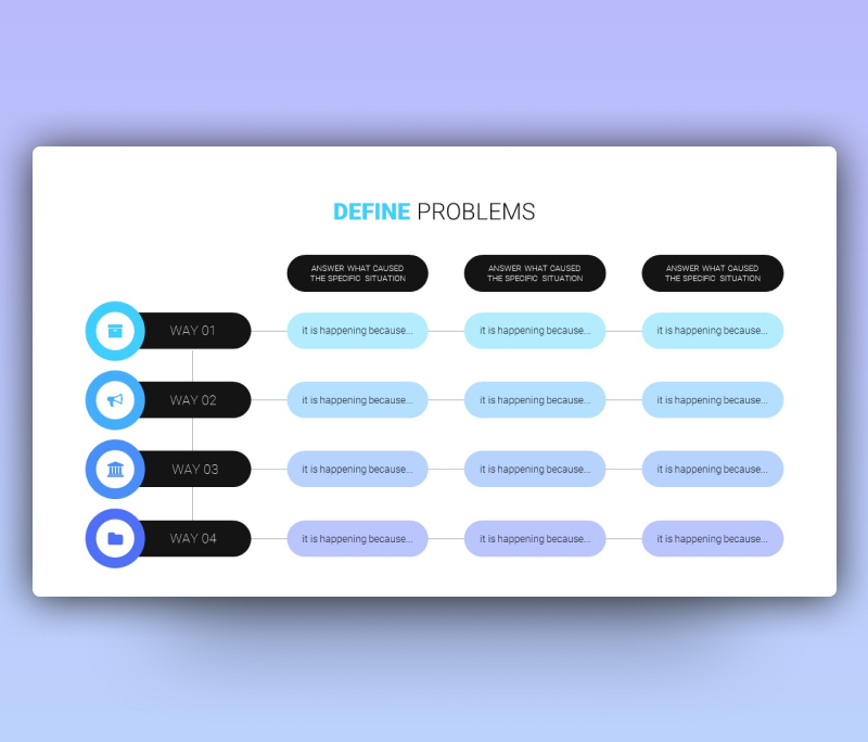 Define Problems To Solve PPT Template