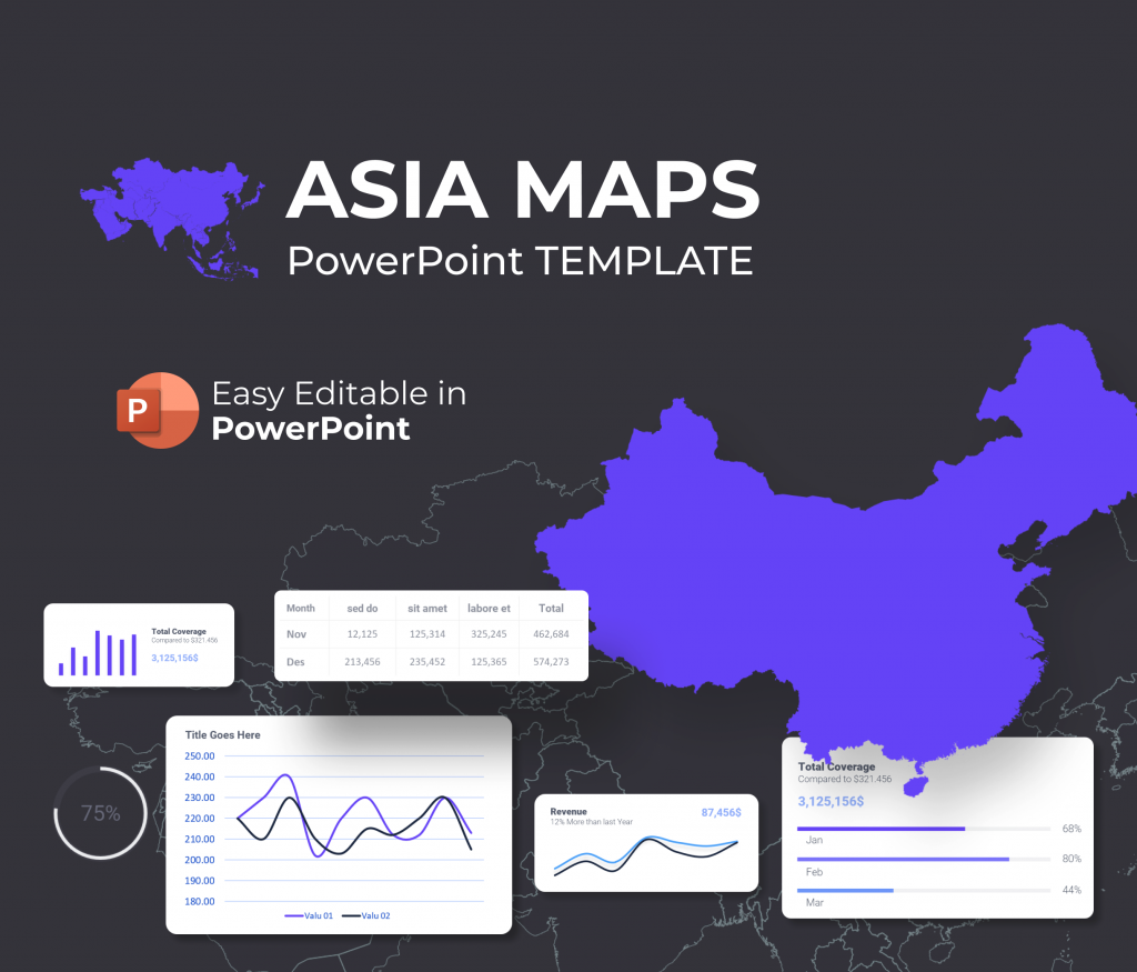 Premast Asia Maps Powerpoint Presentation Template