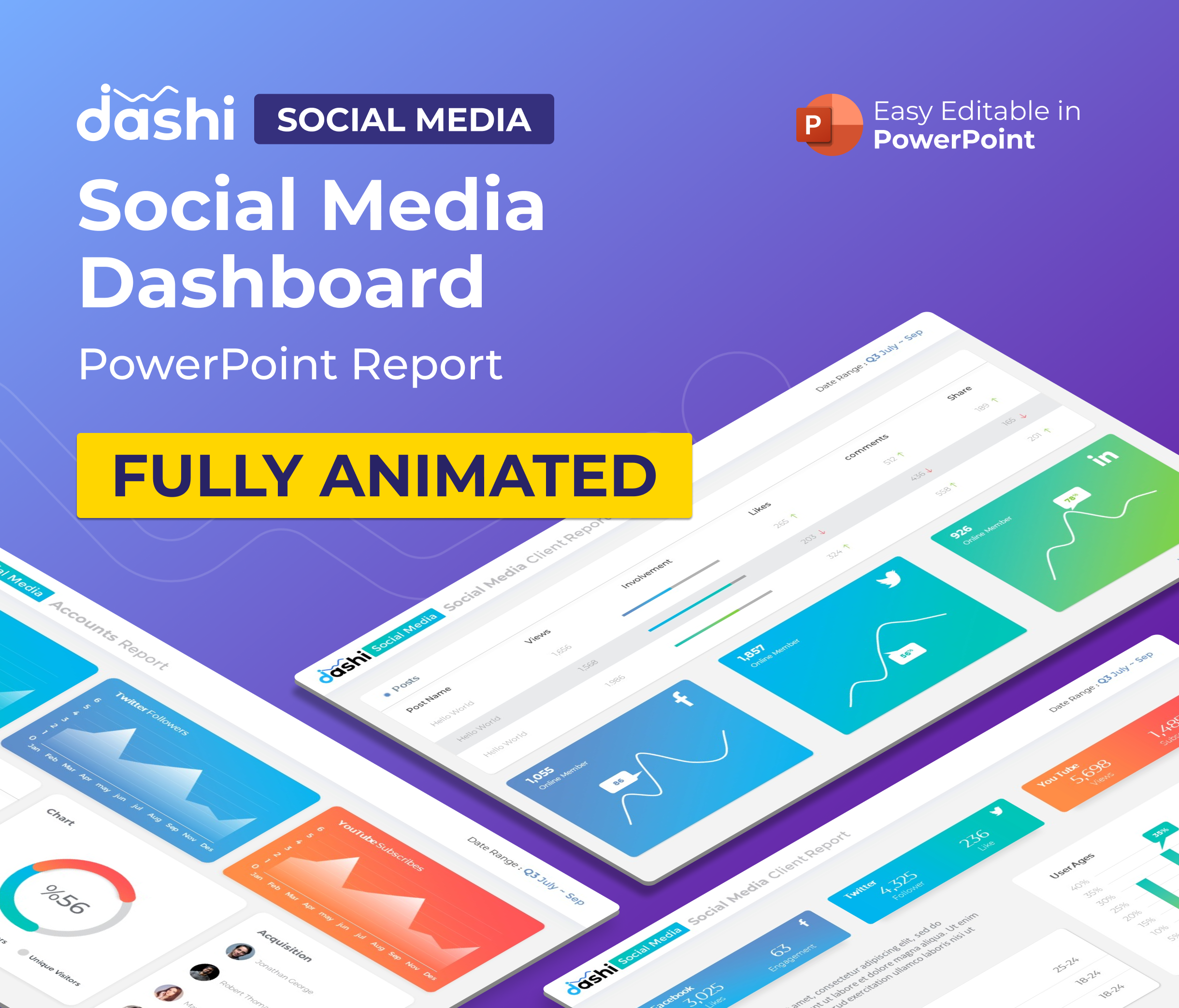 dashi Social Media Dashboard Report Presentation