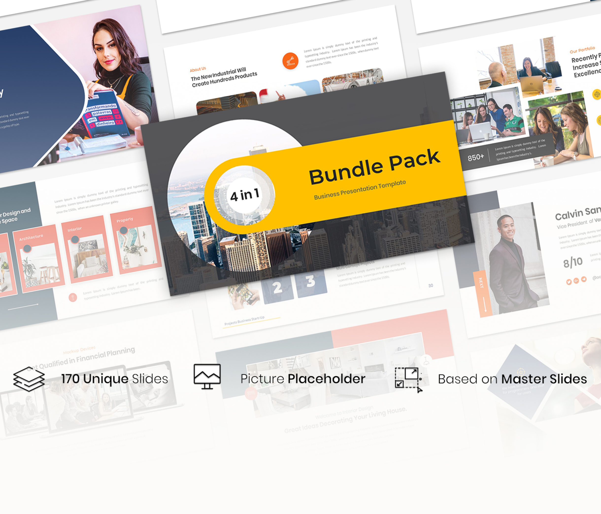 4 in 1 Business Bundle Pack-PowerPoint Presentation Template