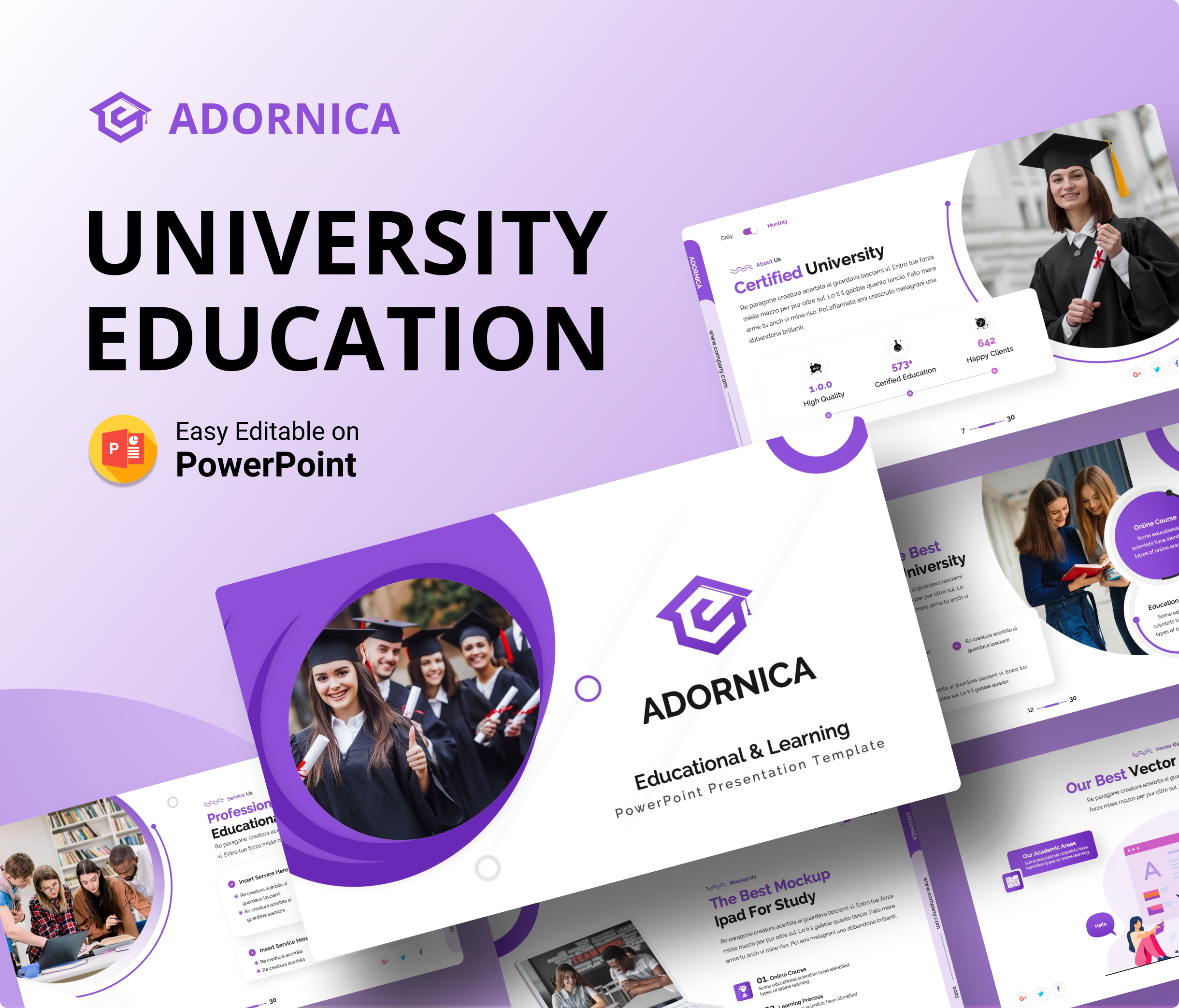 Adornica – University Education PowerPoint Presentation Template