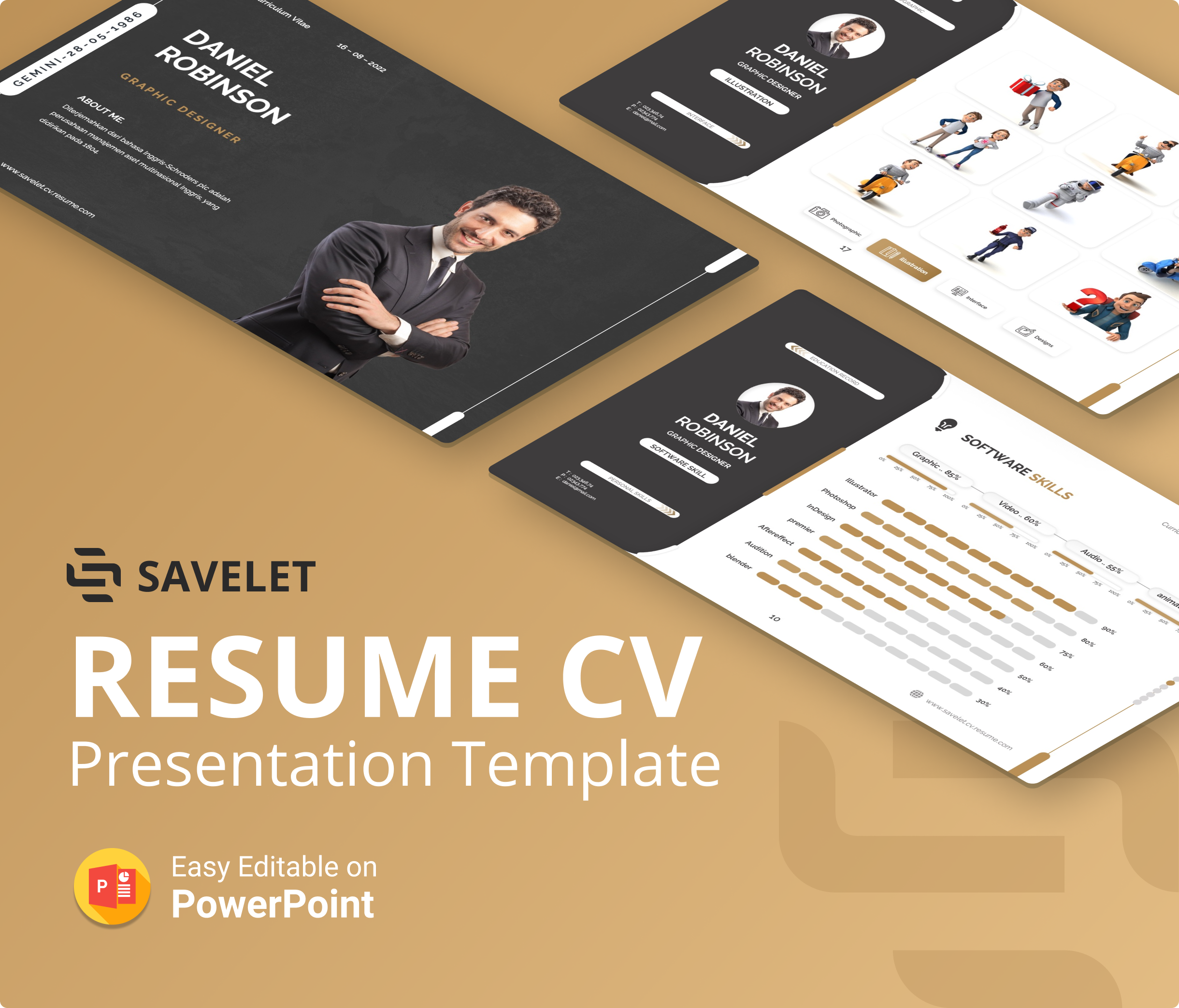 Savelet – CV Resume PowerPoint Presentation Template