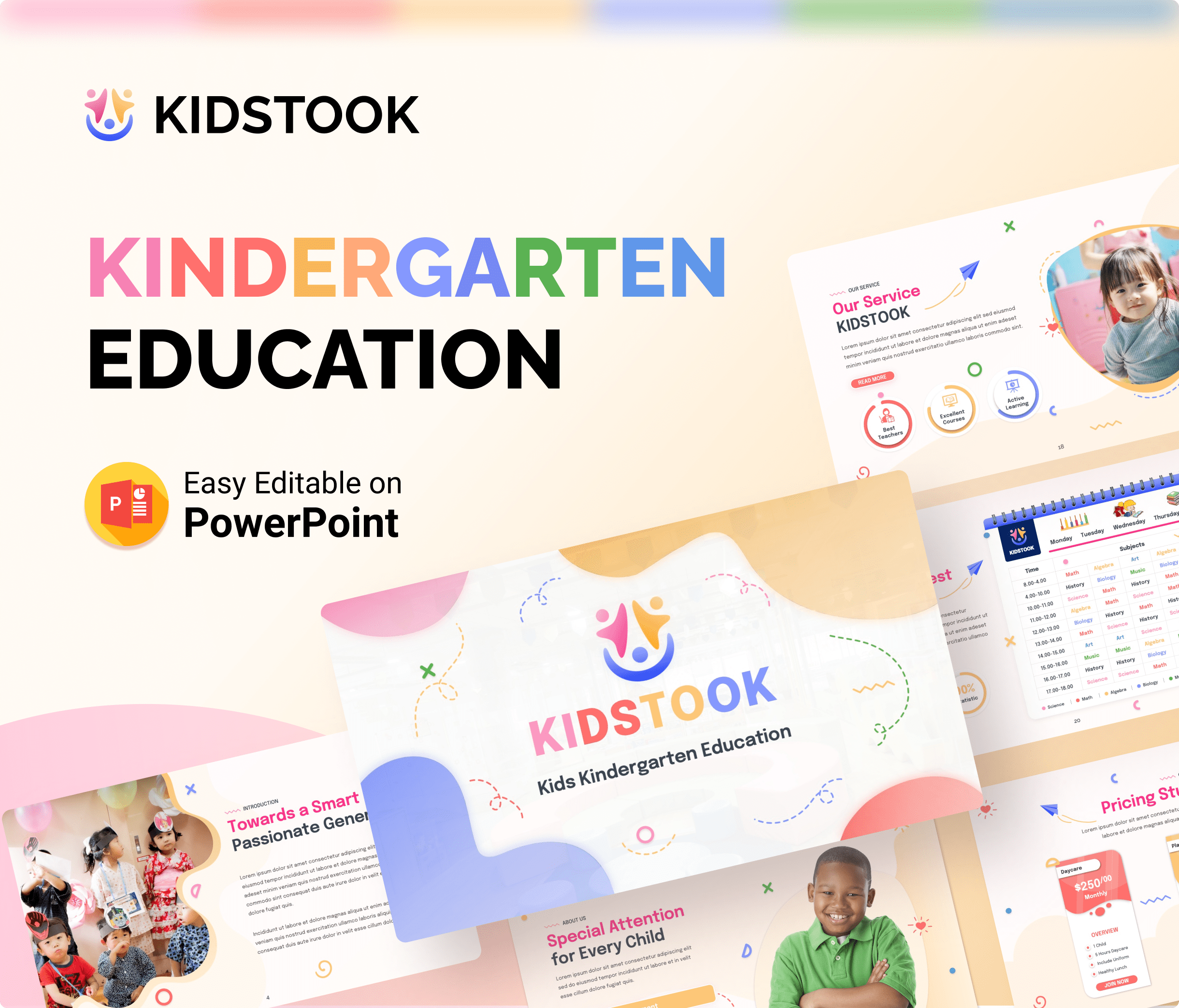 KidsTook – Kids Kindergarten Education PowerPoint Presentation Template