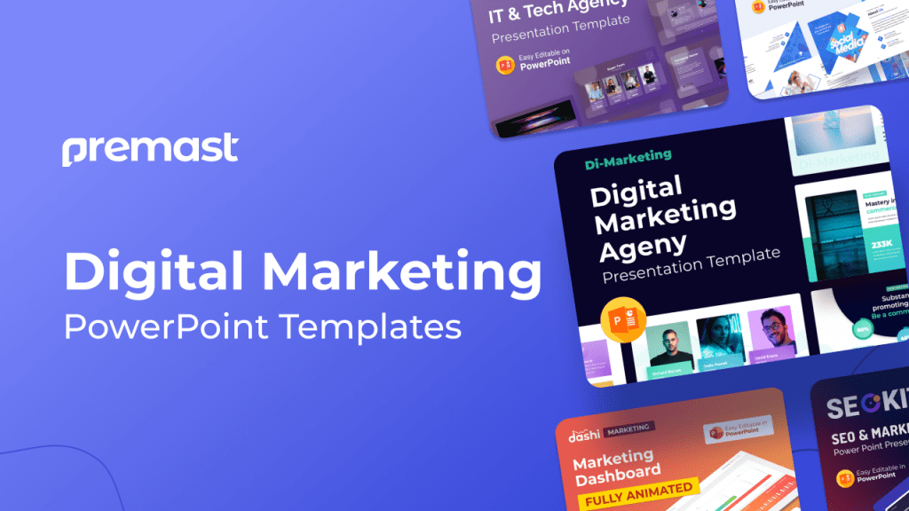 Digital Marketing Agency, SEO, and Social Media PowerPoint Templates +20