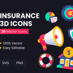 3D Insurance Vector Icons