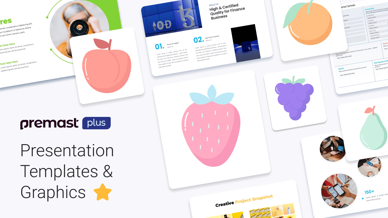 Recently Added: Presentations Templates and Fruit icons for summer