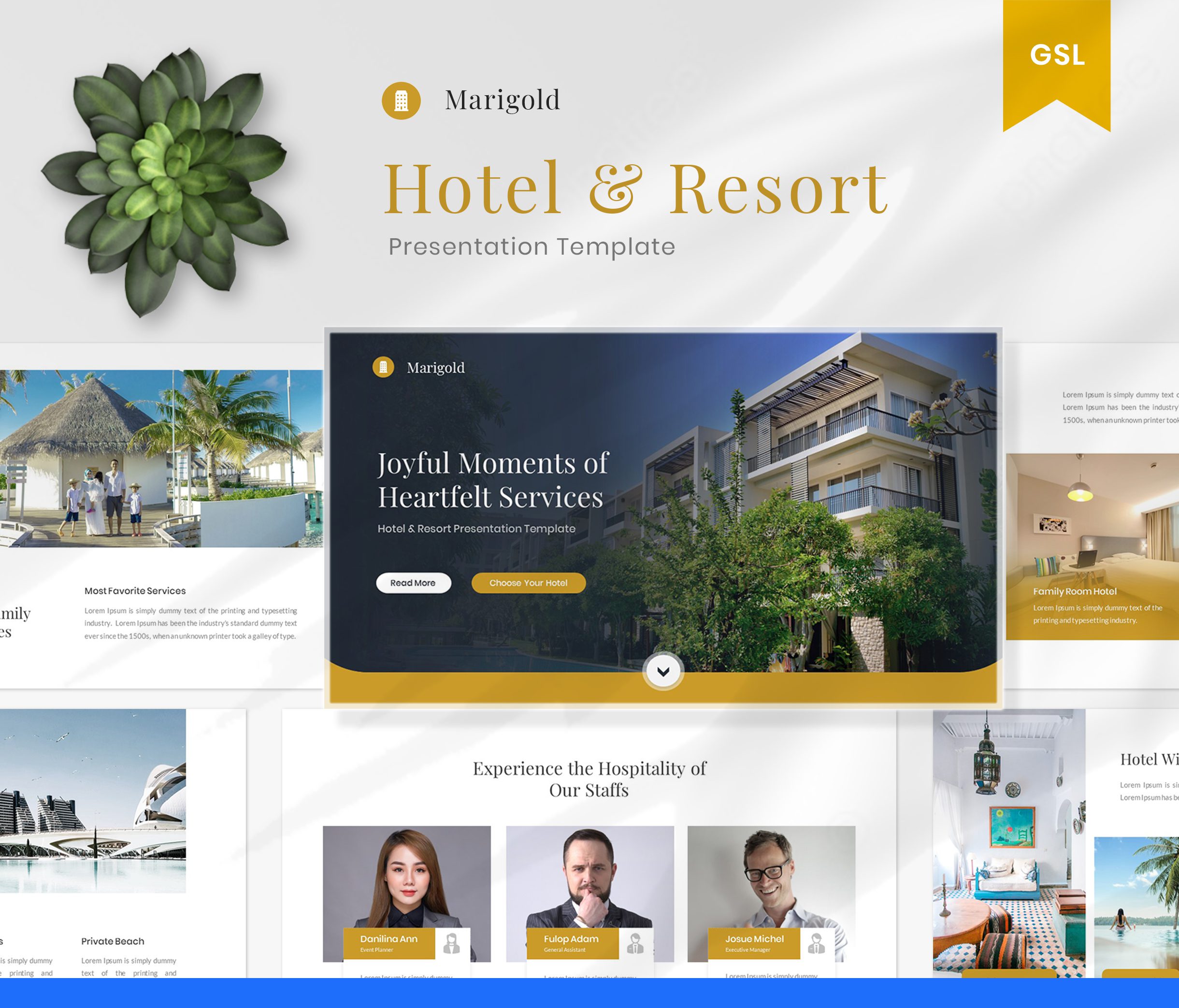 Marigold – Hotel & Resort Google Slides Template