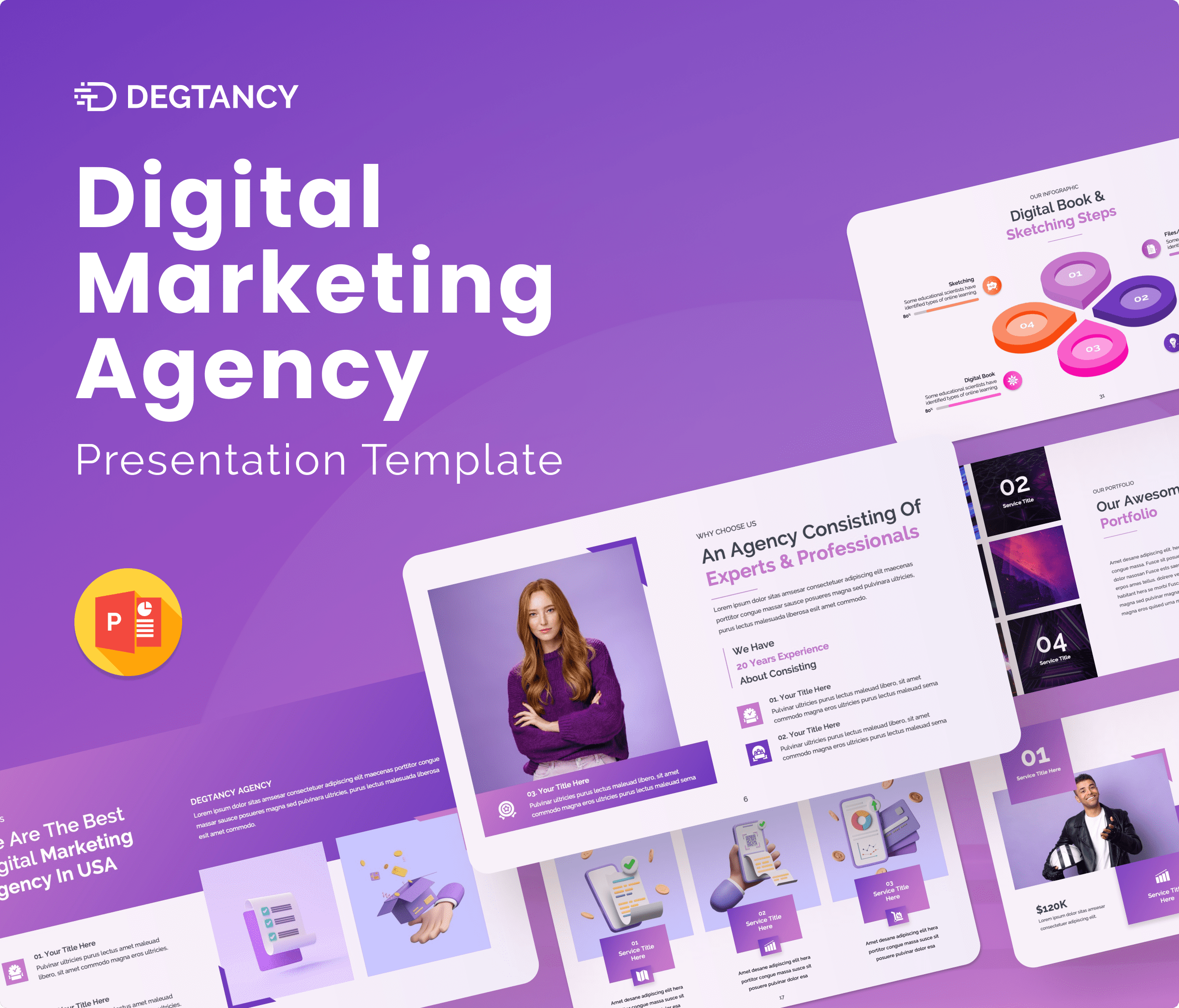 Degtancy – Digital Marketing Agency PowerPoint Presentation Template