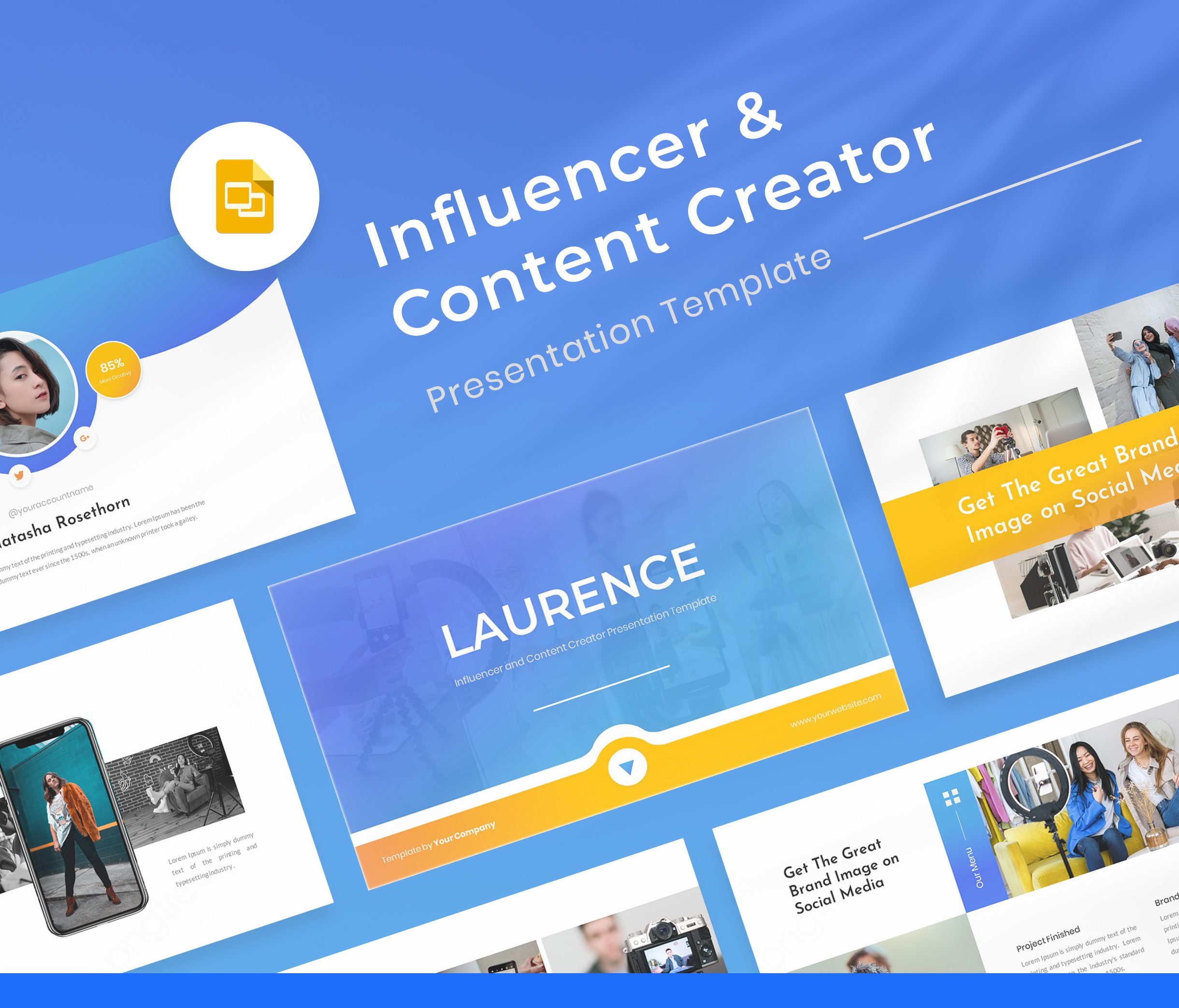 Laurence – Influencer & Content Creator Google Slides Template