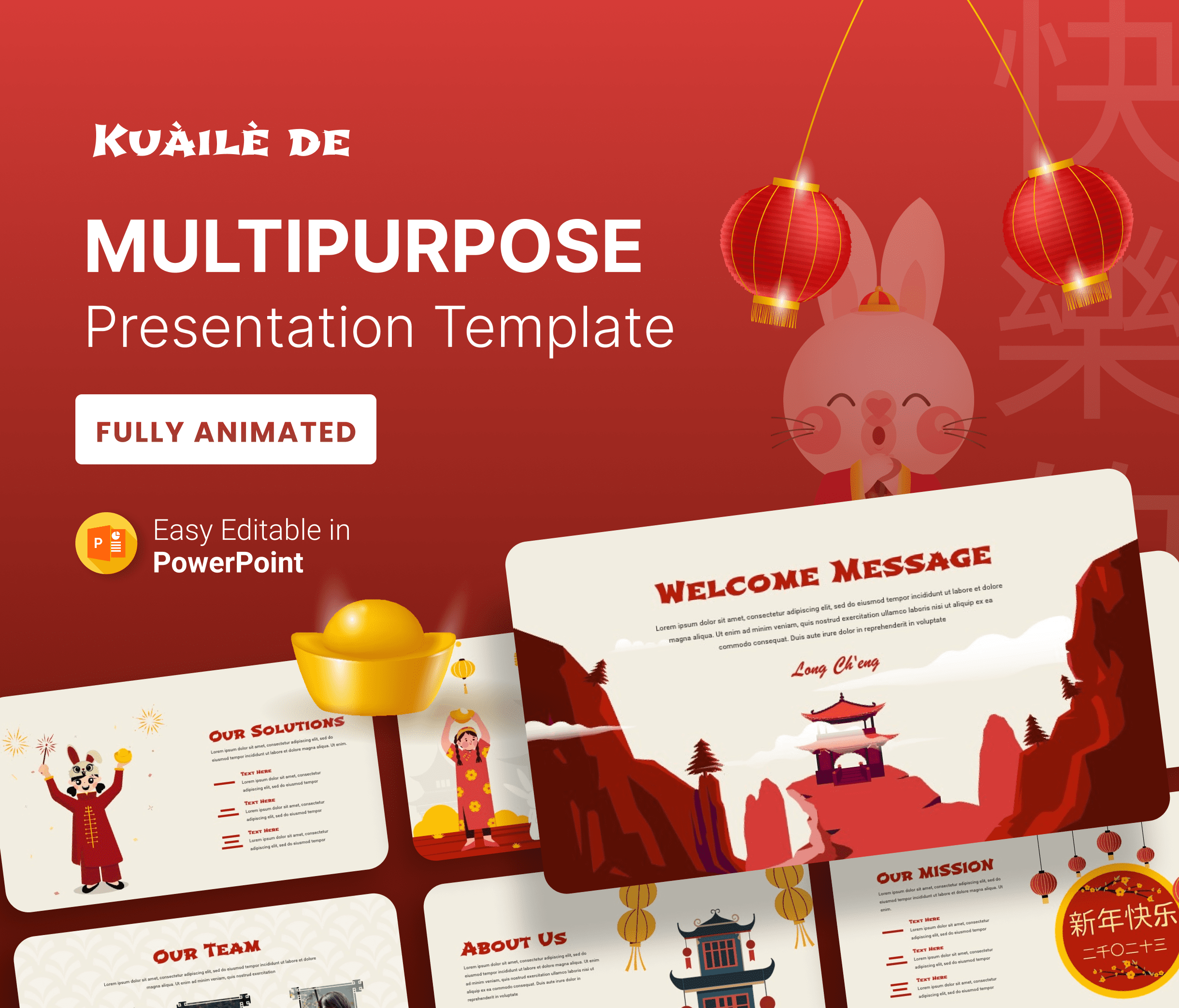 KUAILÈ DE – Multipurpose PowerPoint Presentation Template