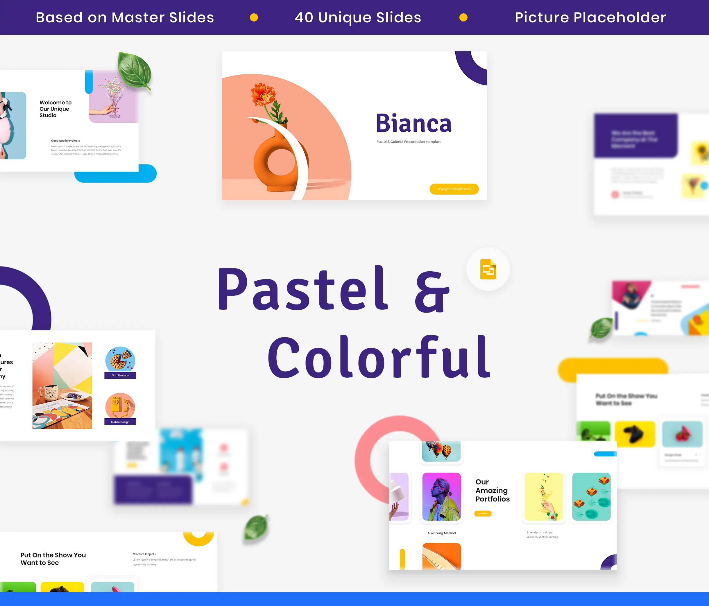 Bianca – Pastel & Colorful Google Slides Template