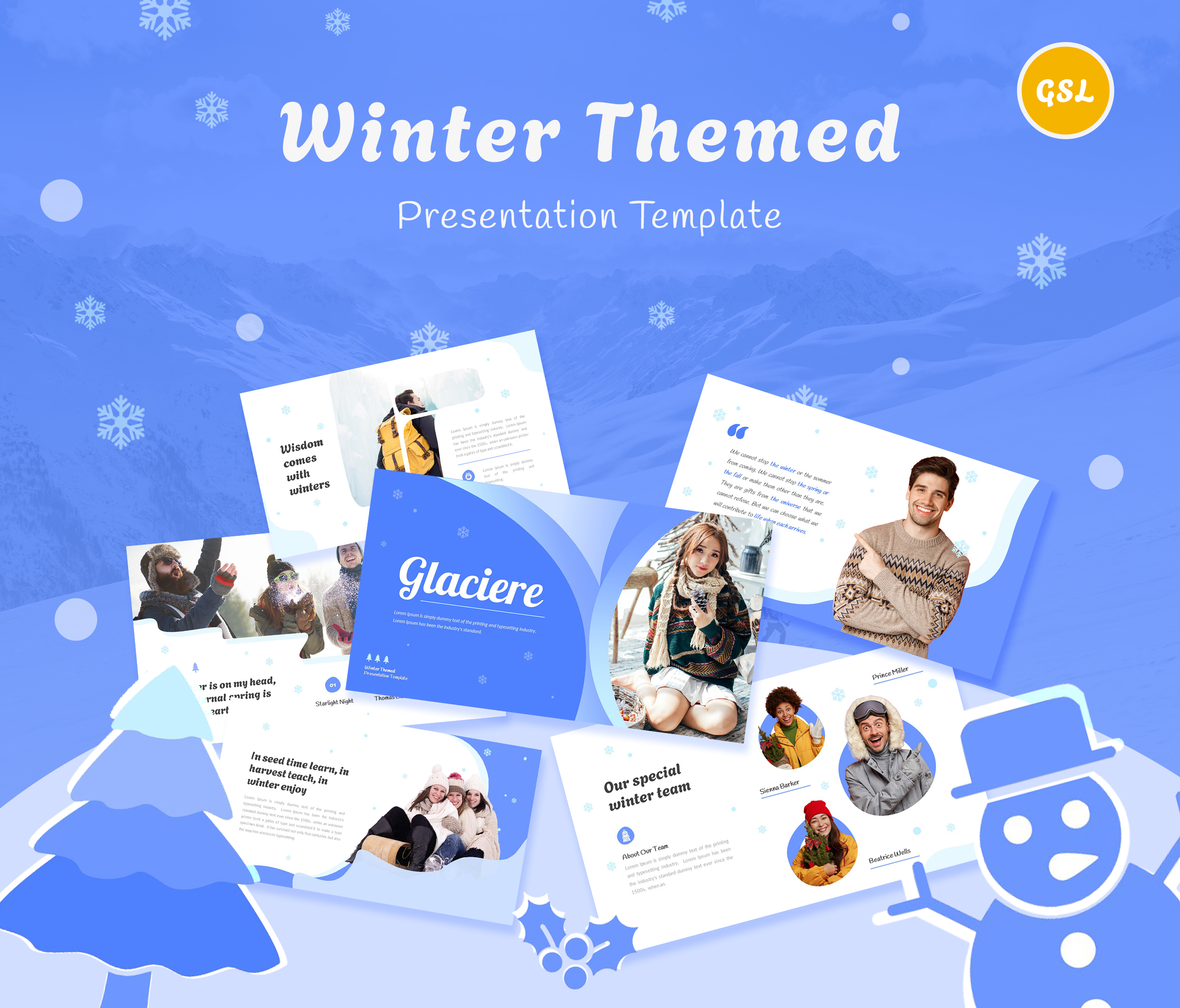 Glaciere Winter Themed Presentation googleSlide