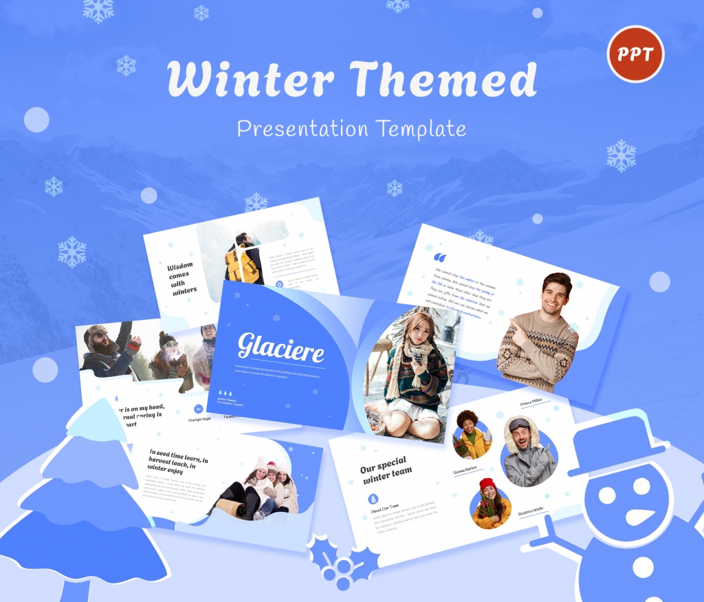 Glaciere Winter Themed Presentation PowerPoint | Premast