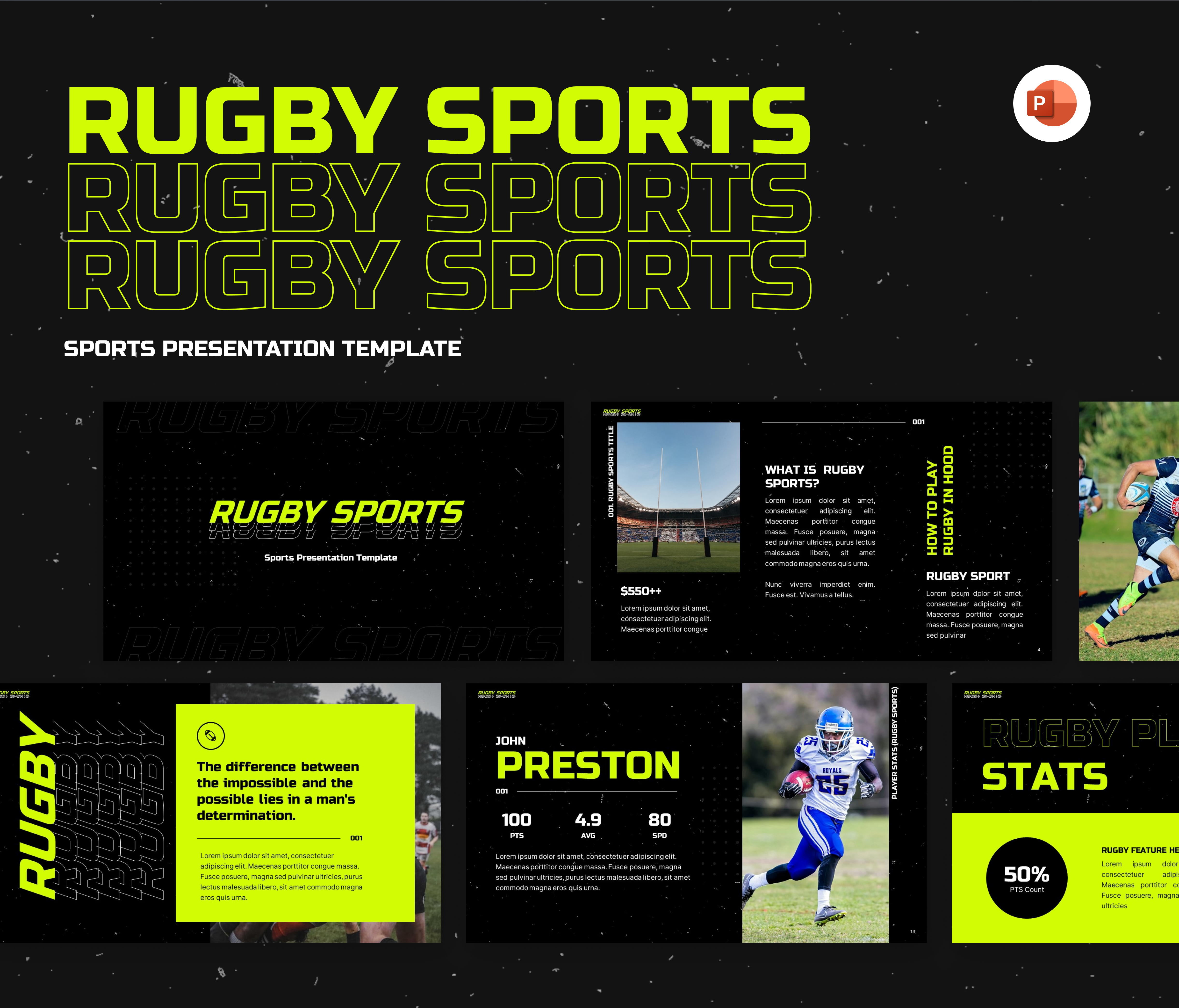 Rugby-Sports PowerPoint Template