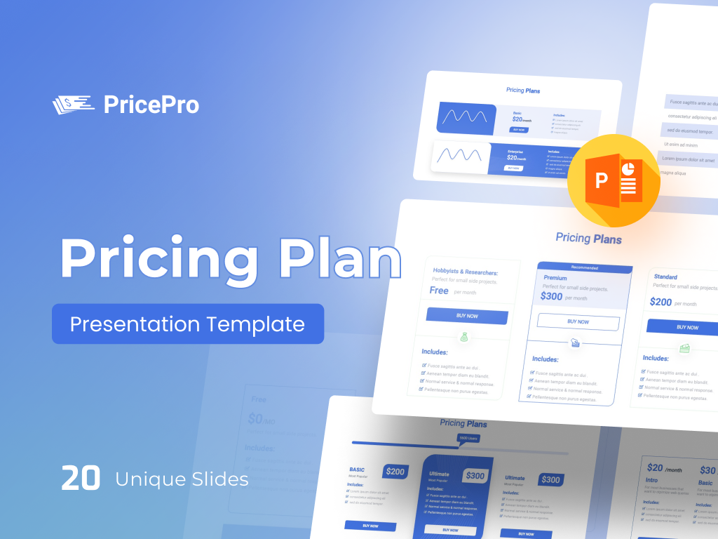 PicePro-Pricing Plans PowerPoint Template