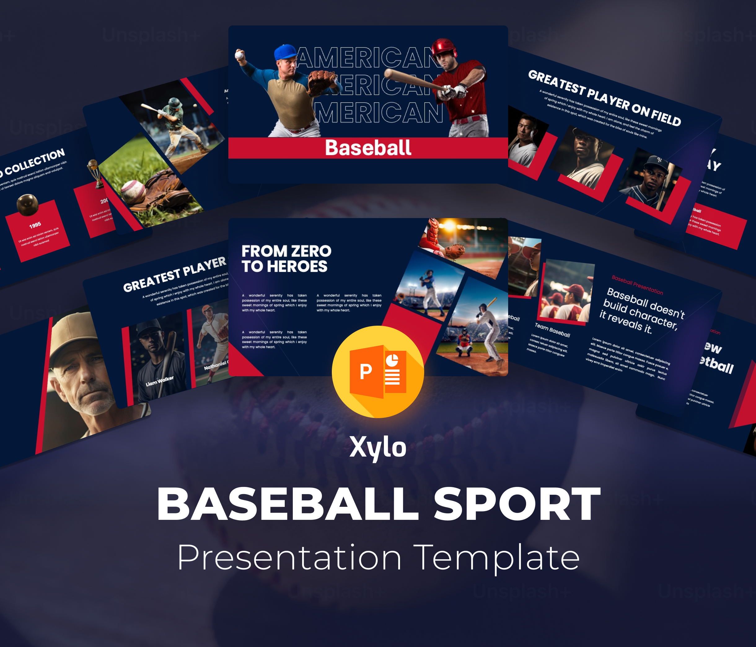 Xylo- Baseball Sports PowerPoint Presentation Template