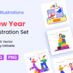 15 New Year Illustration Set