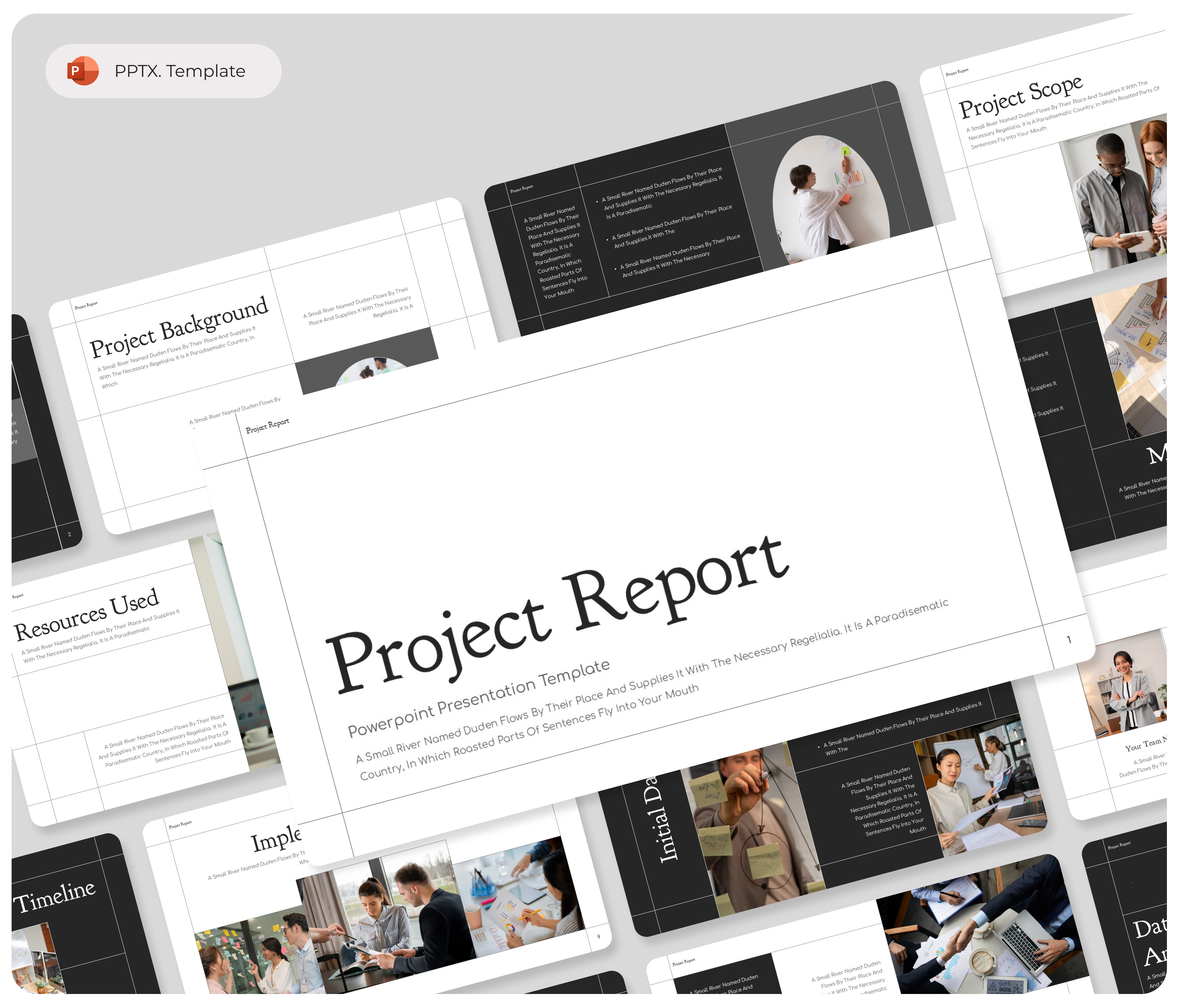 Project Report PowerPoint Presentation Template