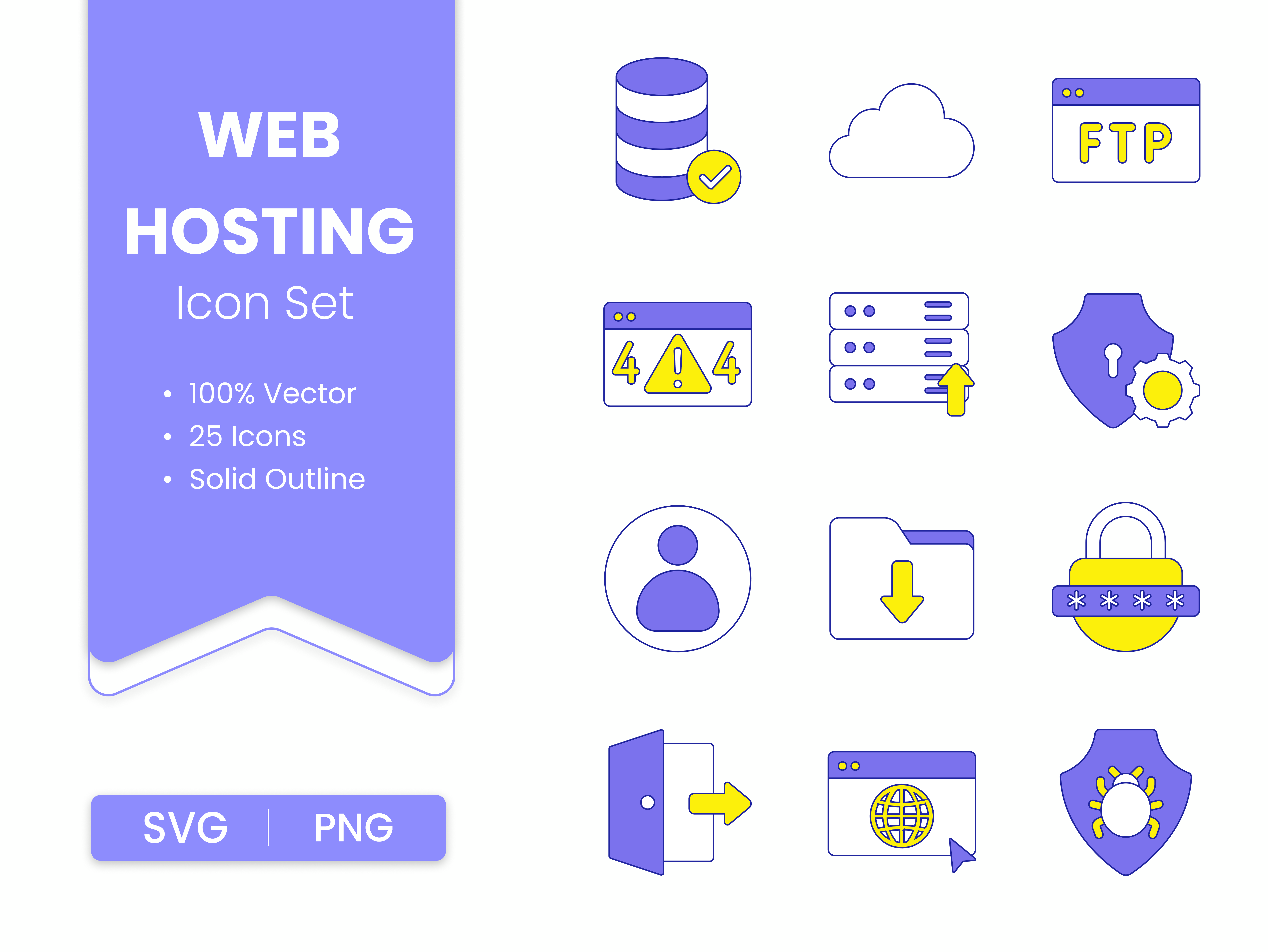 25 Web hosting Icon Pack