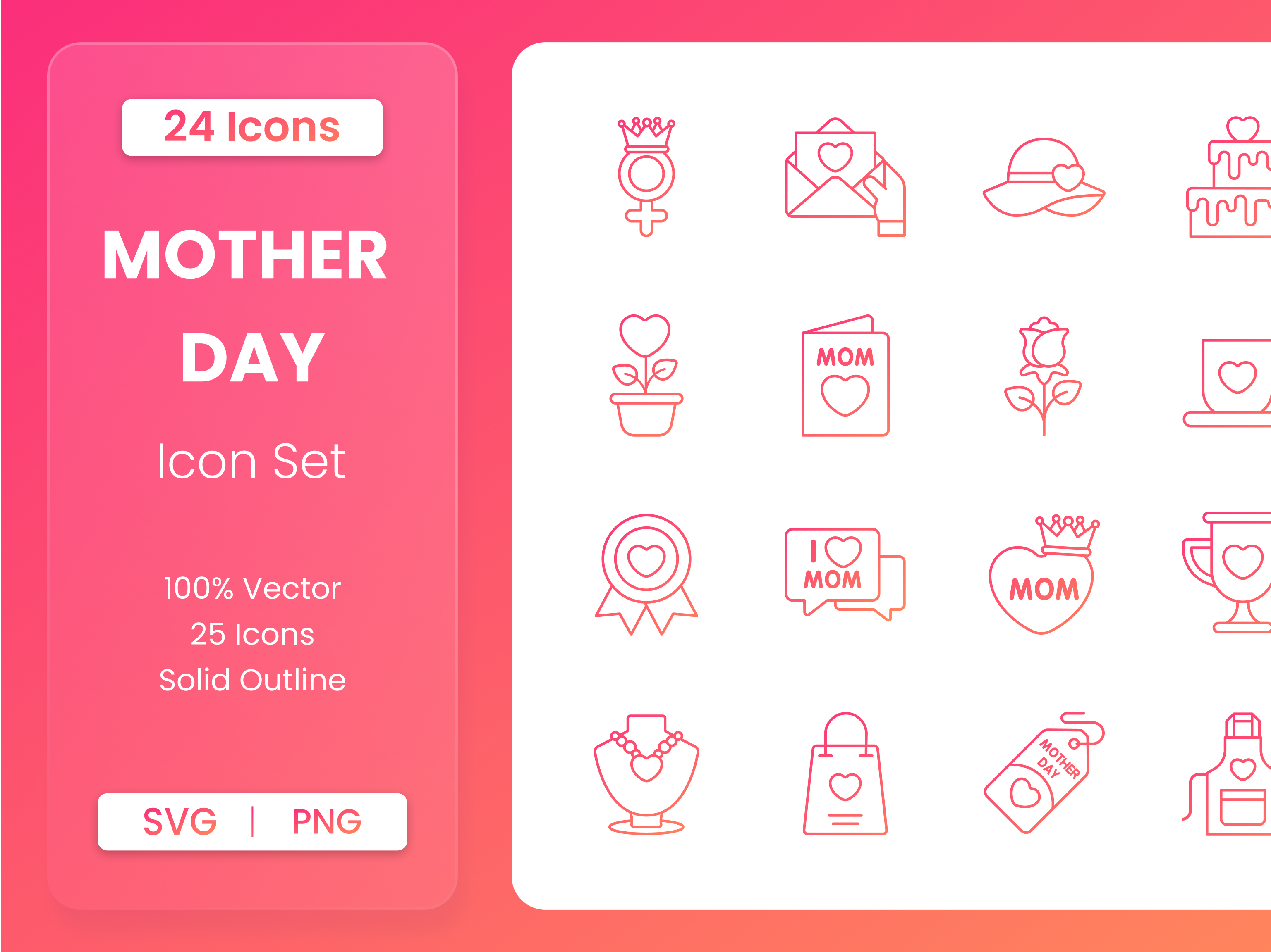 24 Mother’s Day Icon Pack