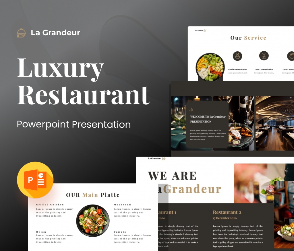 La Grandeur- Luxury Food PowerPoint Presentation Template | Premast
