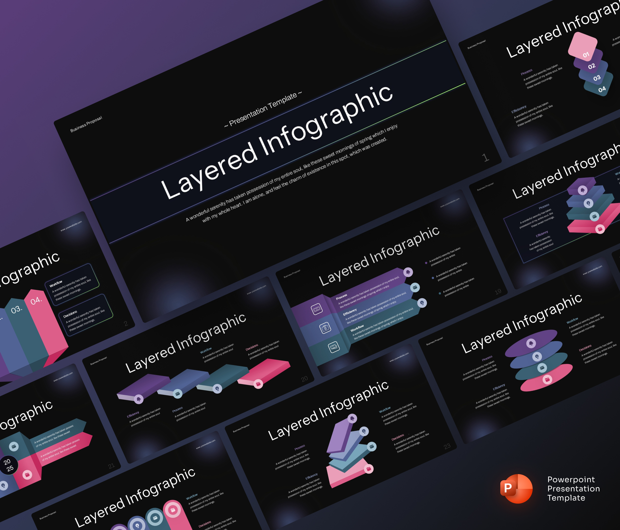 Layered Infographic presentation PowerPoint Template
