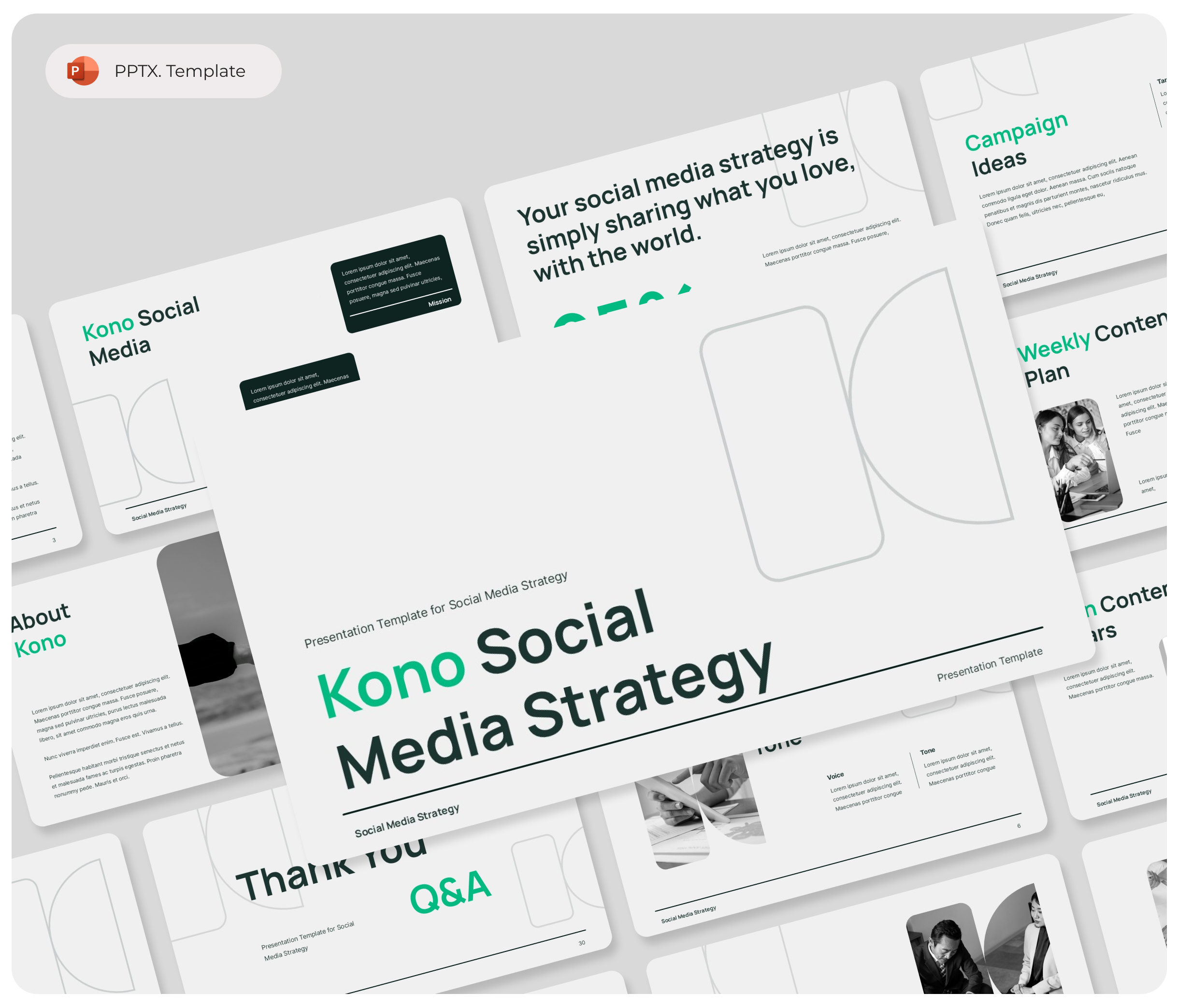 Kono Social Media Strategy PowerPoint template