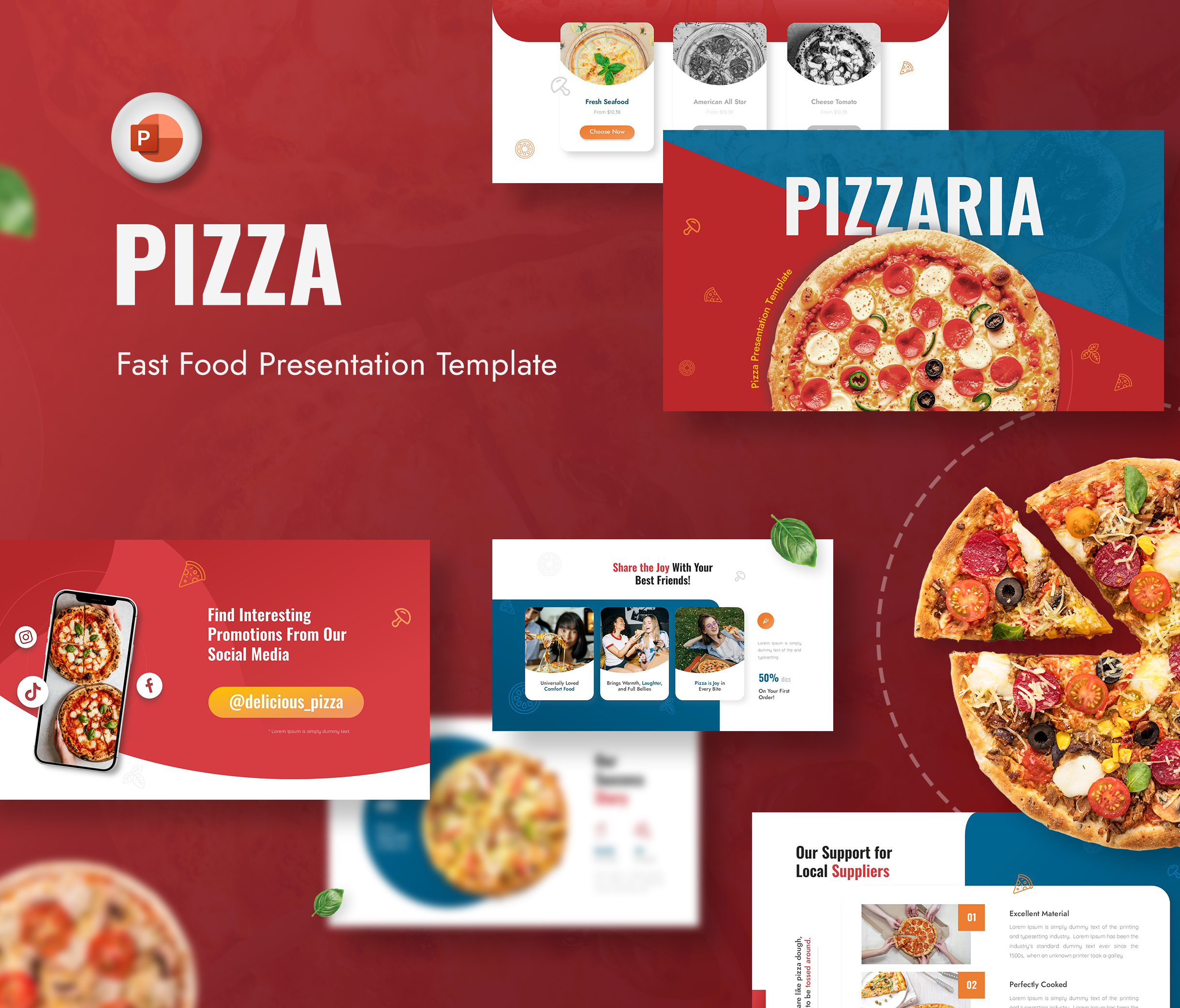 Pizzaria – Pizza Presentation PowerPoint Template