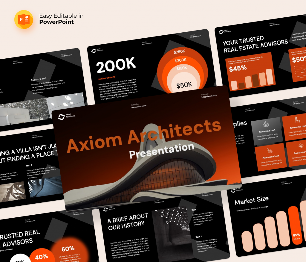 Axiom-Architecture Villa Presentation PowerPoint Template | Premast