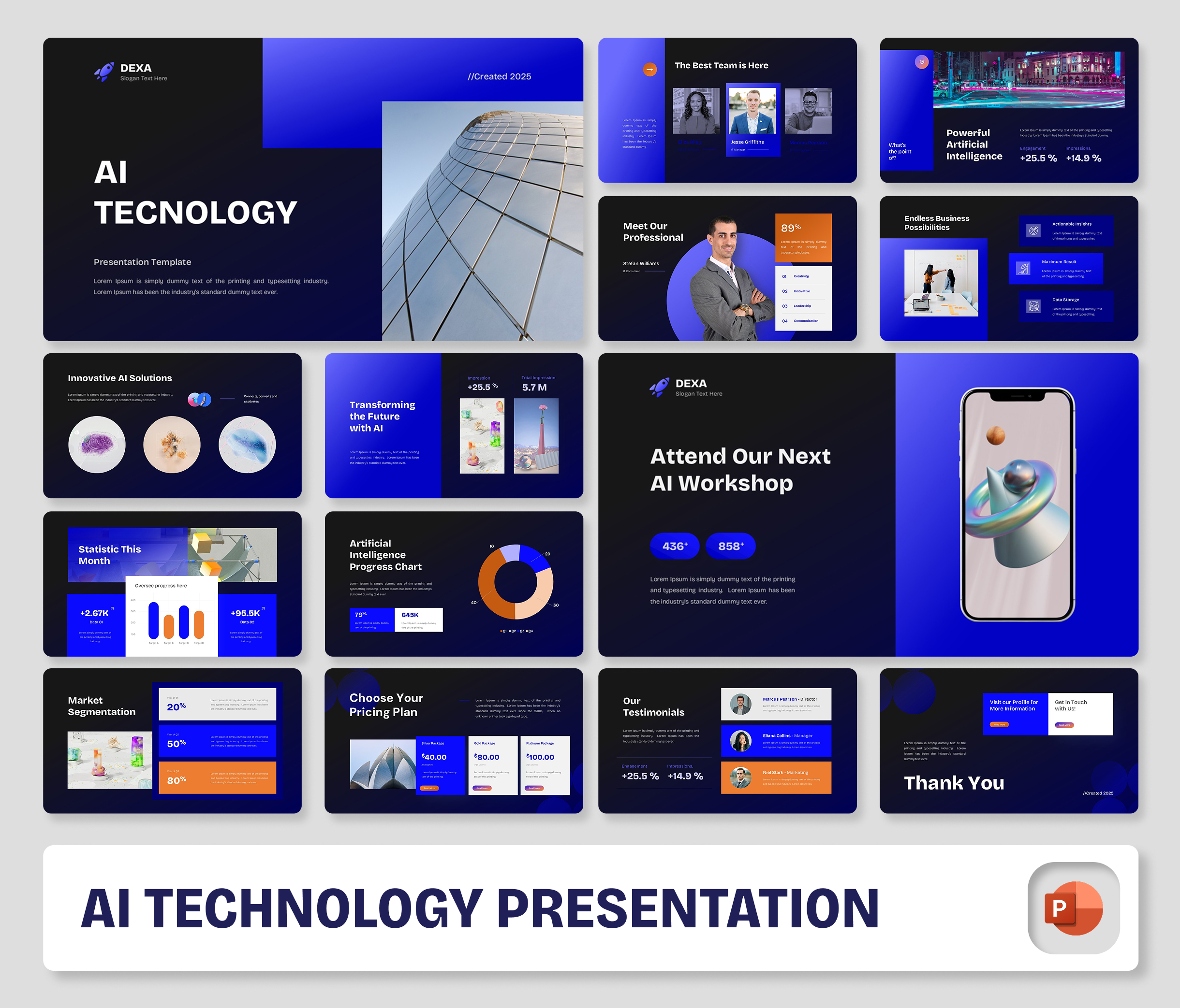 Dexa – AI Technology PowerPoint Presentation Template