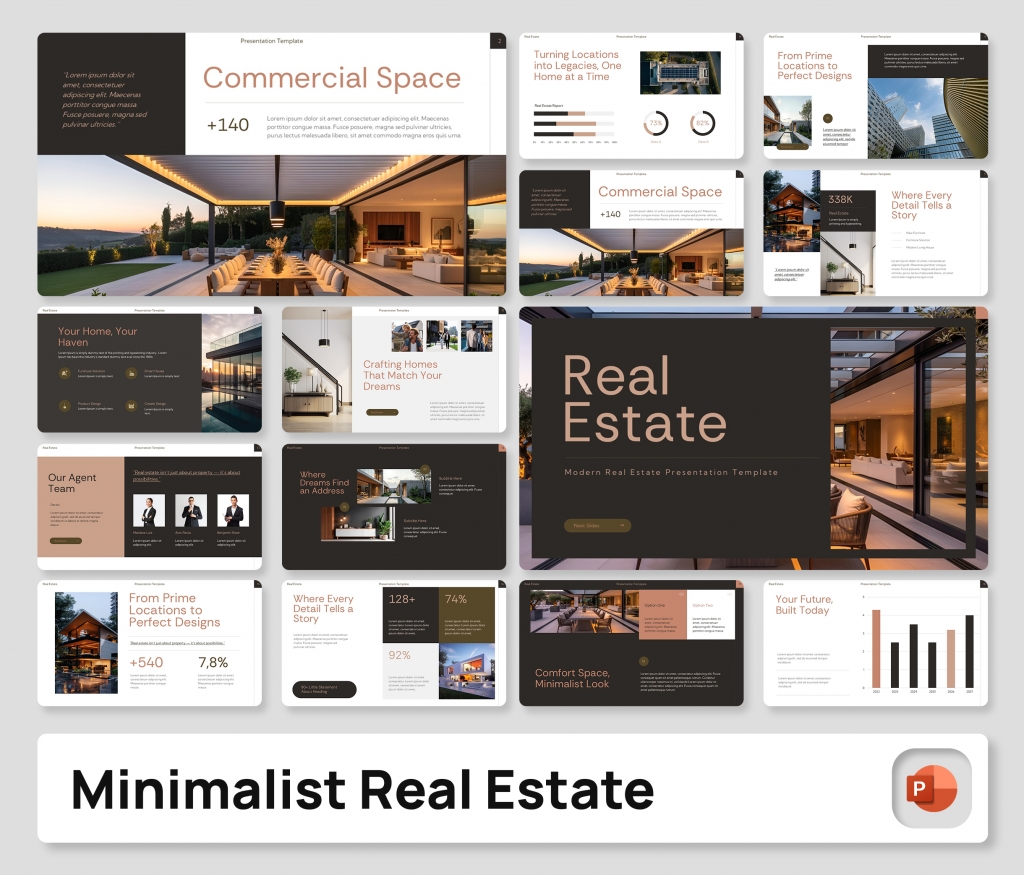 Minimalist Real Estate PowerPoint Presentation Template | Premast