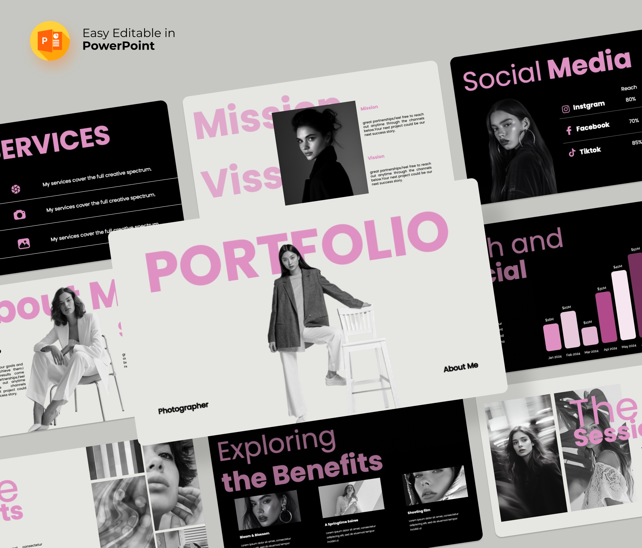About Me – Portfolio PowerPoint Presentation Template