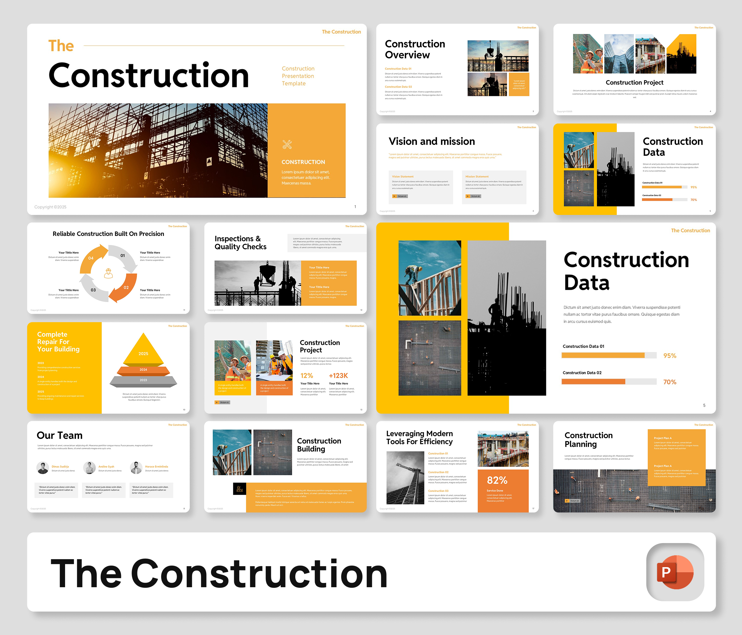 The Construction PowerPoint Presentation Template