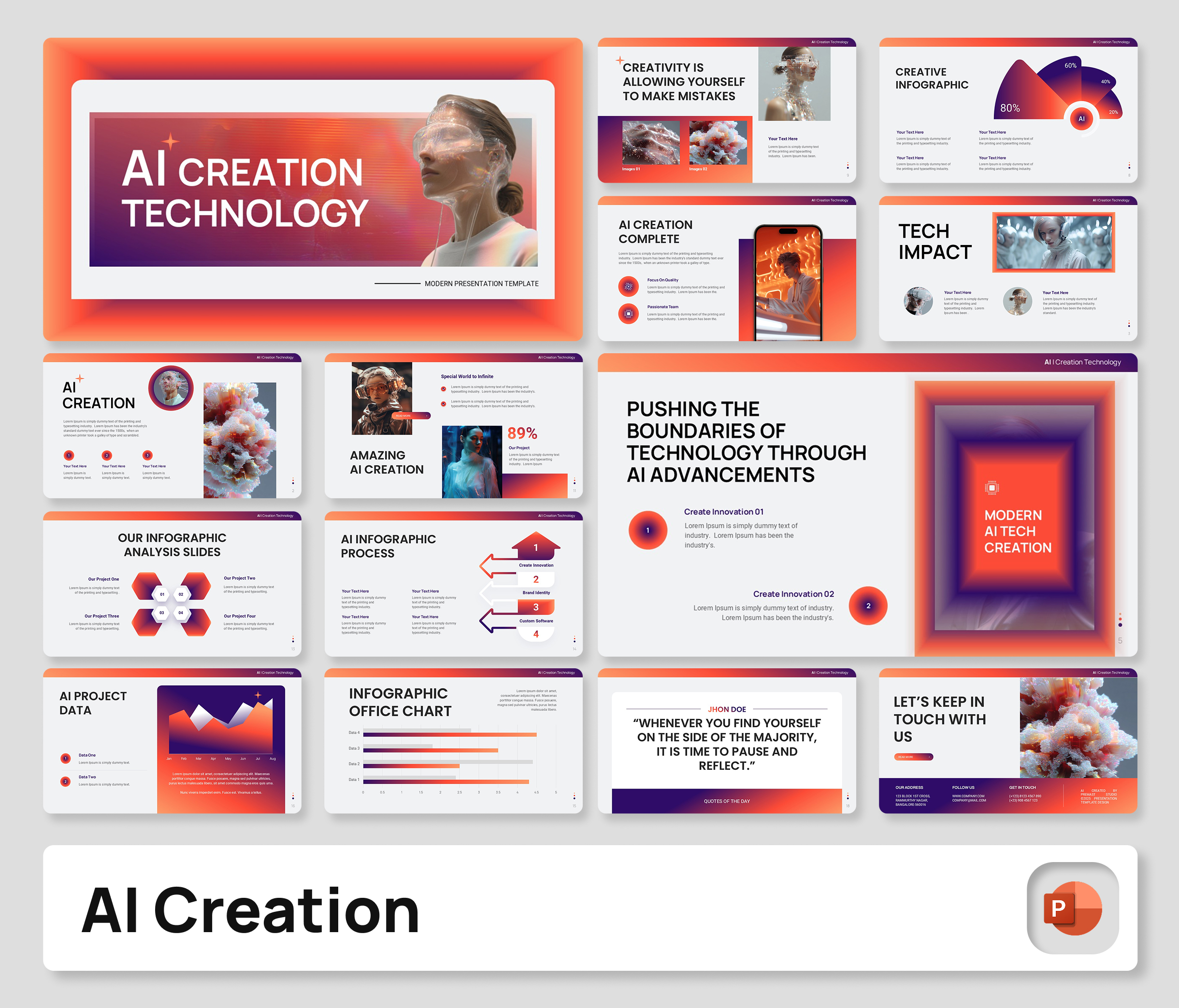 AI Creation Technology PowerPoint Presentation Template