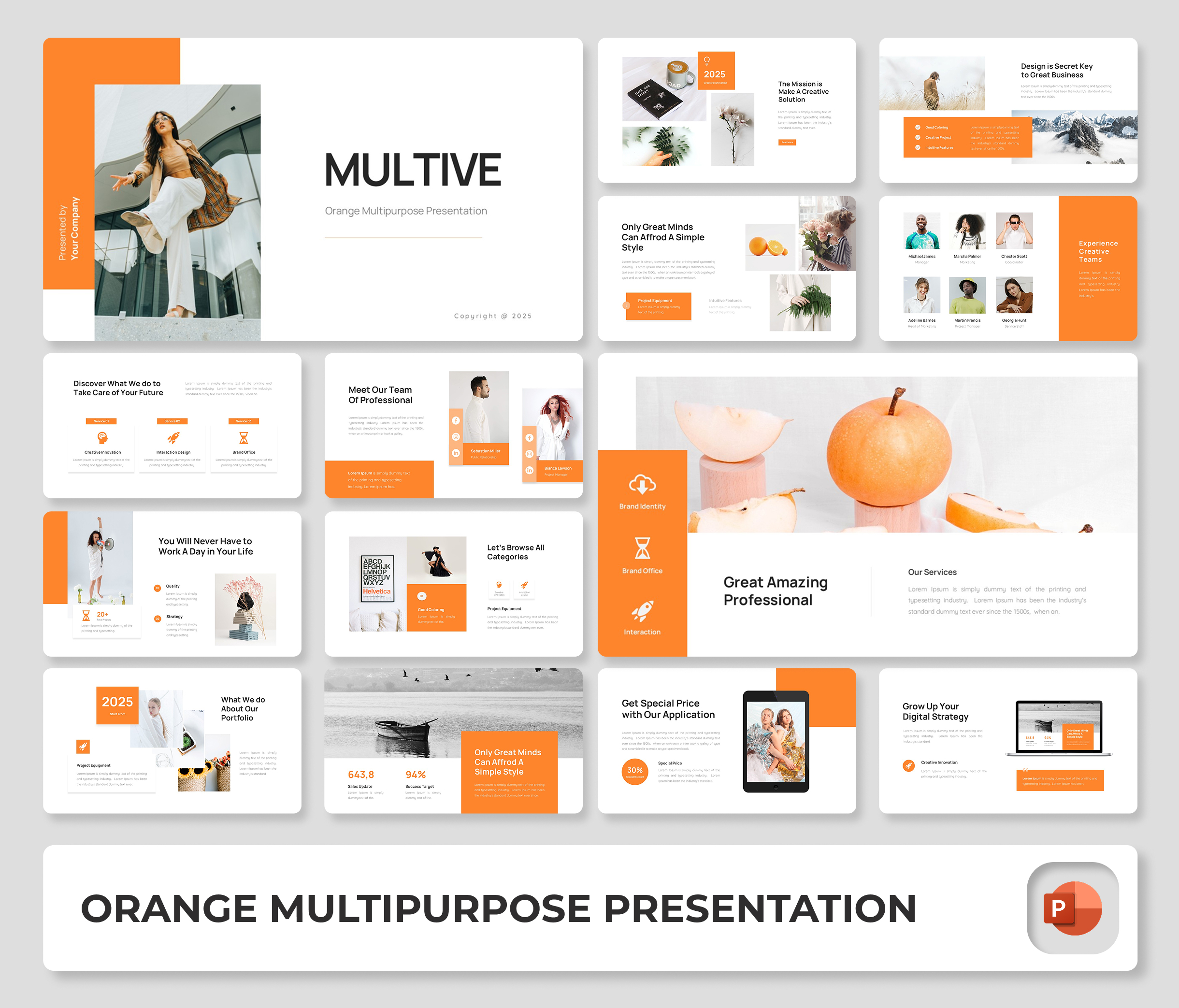 Multive – Orange Multipurpose PowerPoint Presentation Template