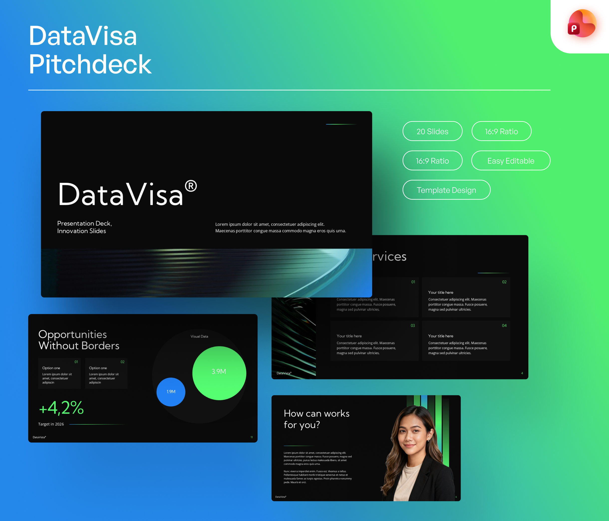 DataVisa Pitch Deck Innovation PowerPoint Template