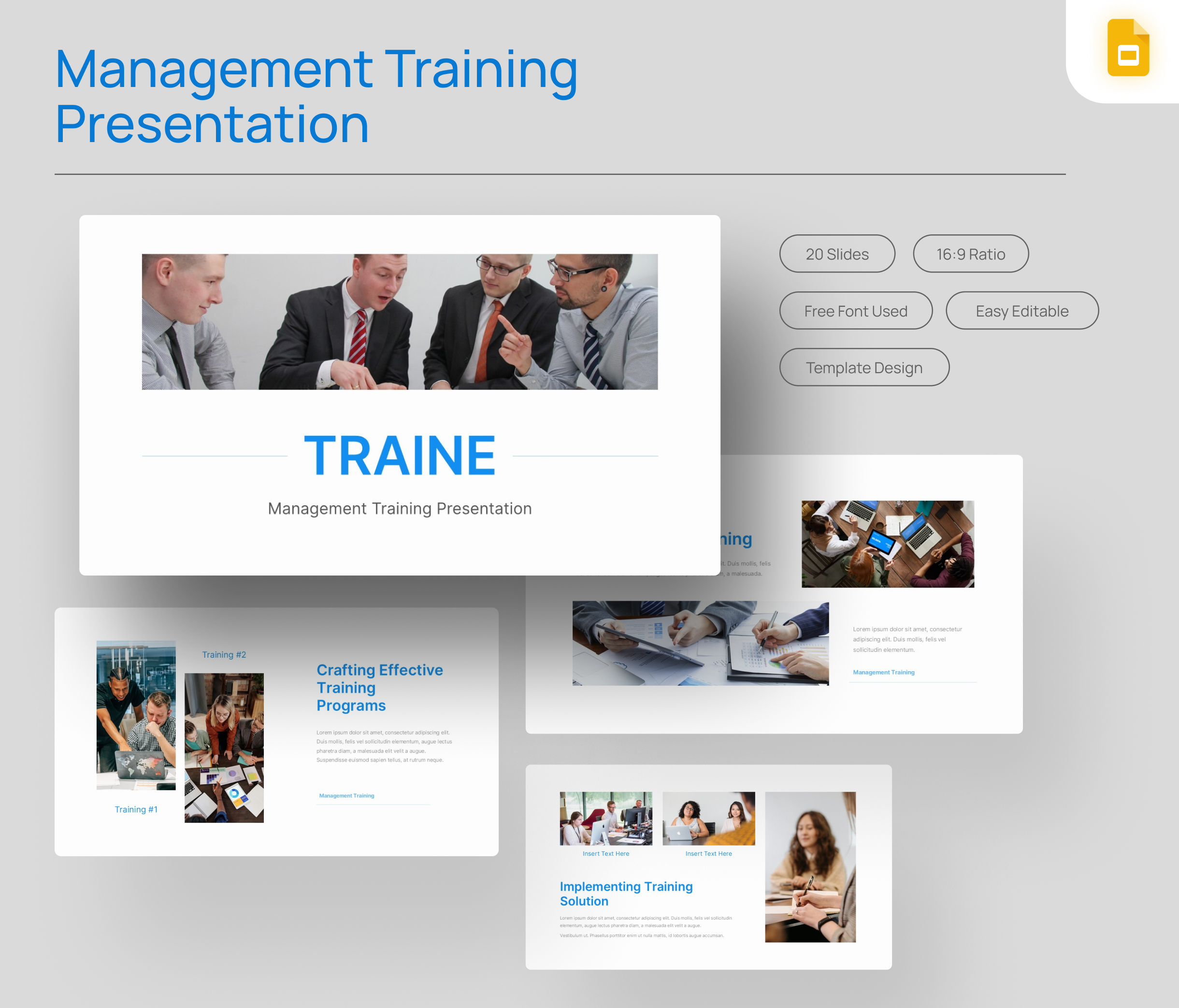 TRAINE Management Training Google Slides Template